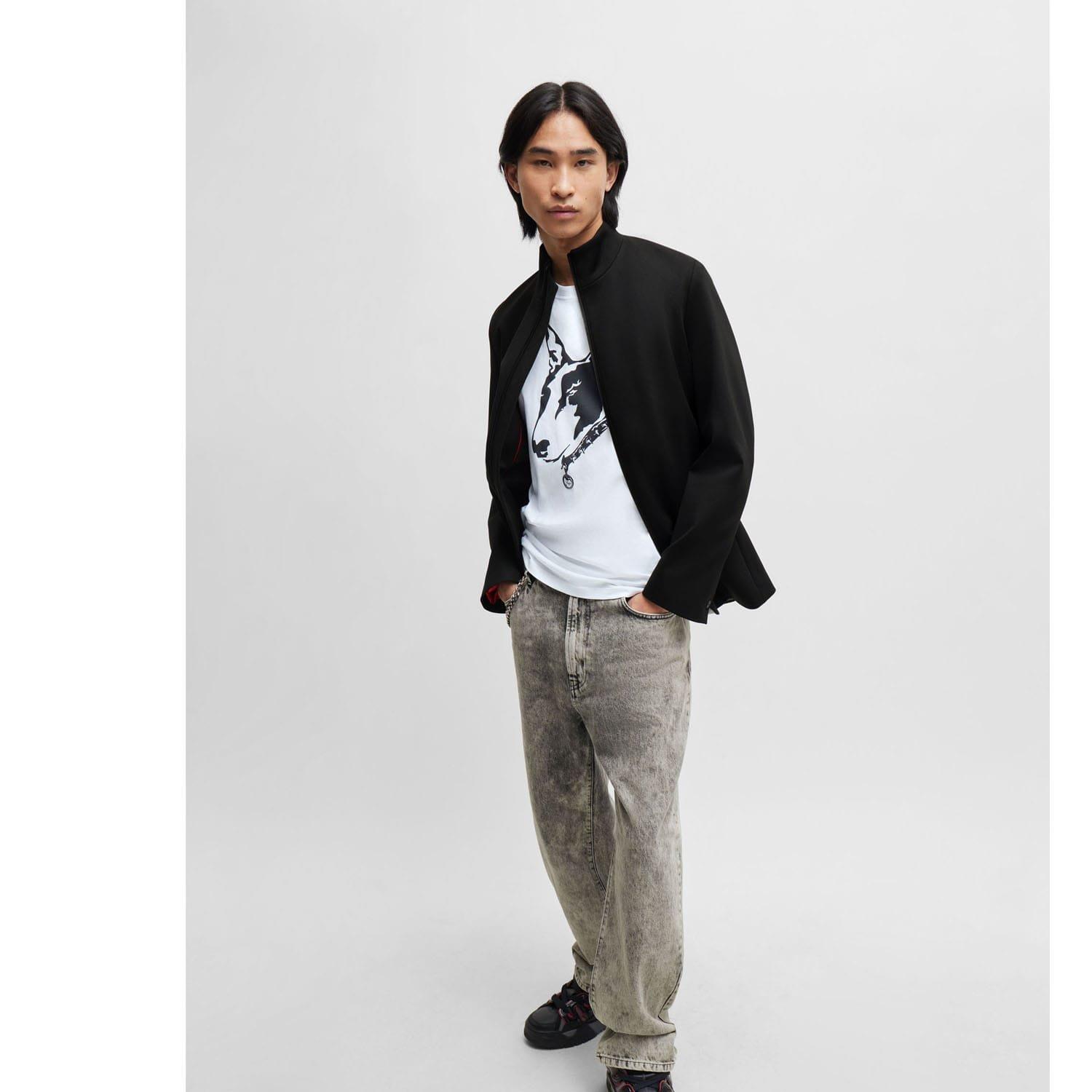 White - Hugo - Dog Artwork T-Shirt - 4