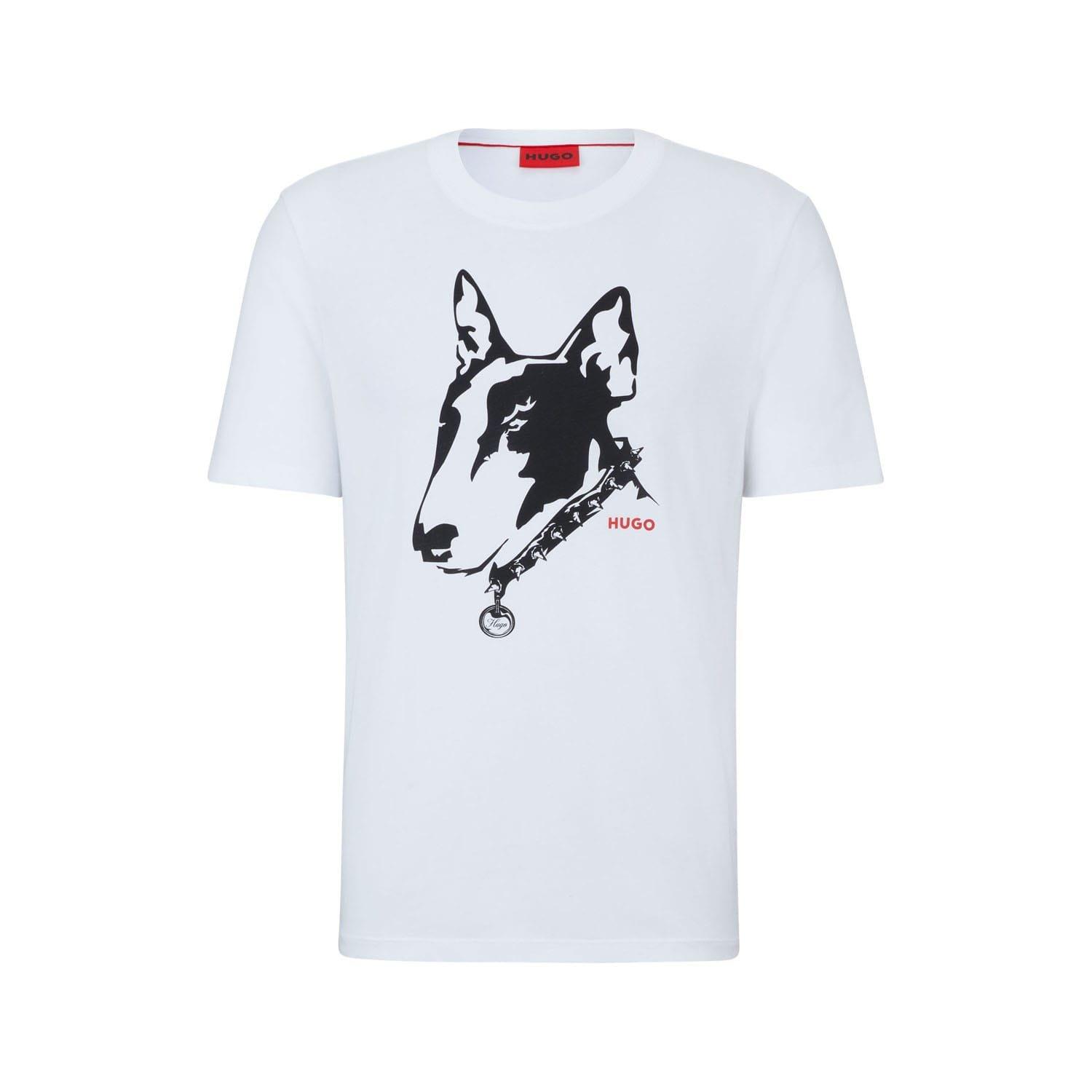 White - Hugo - Dog Artwork T-Shirt - 5