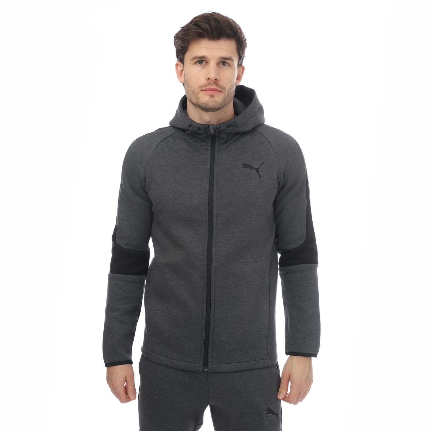 Grey Heather - Puma - Evostripe Core Full Zip Hoodie - 1
