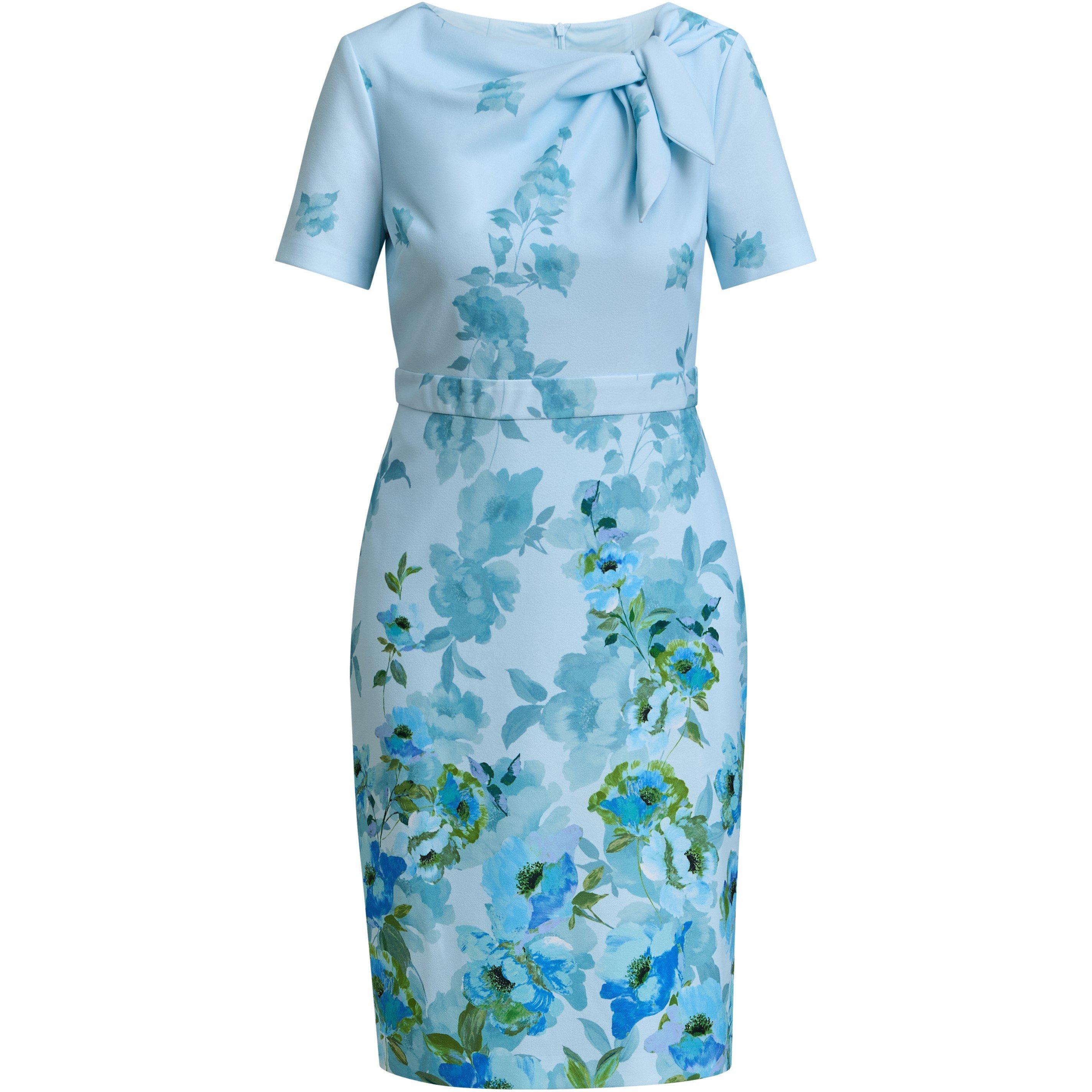 Perri - Gina Bacconi - Nisha Tie Neck Border Print Dress - 1