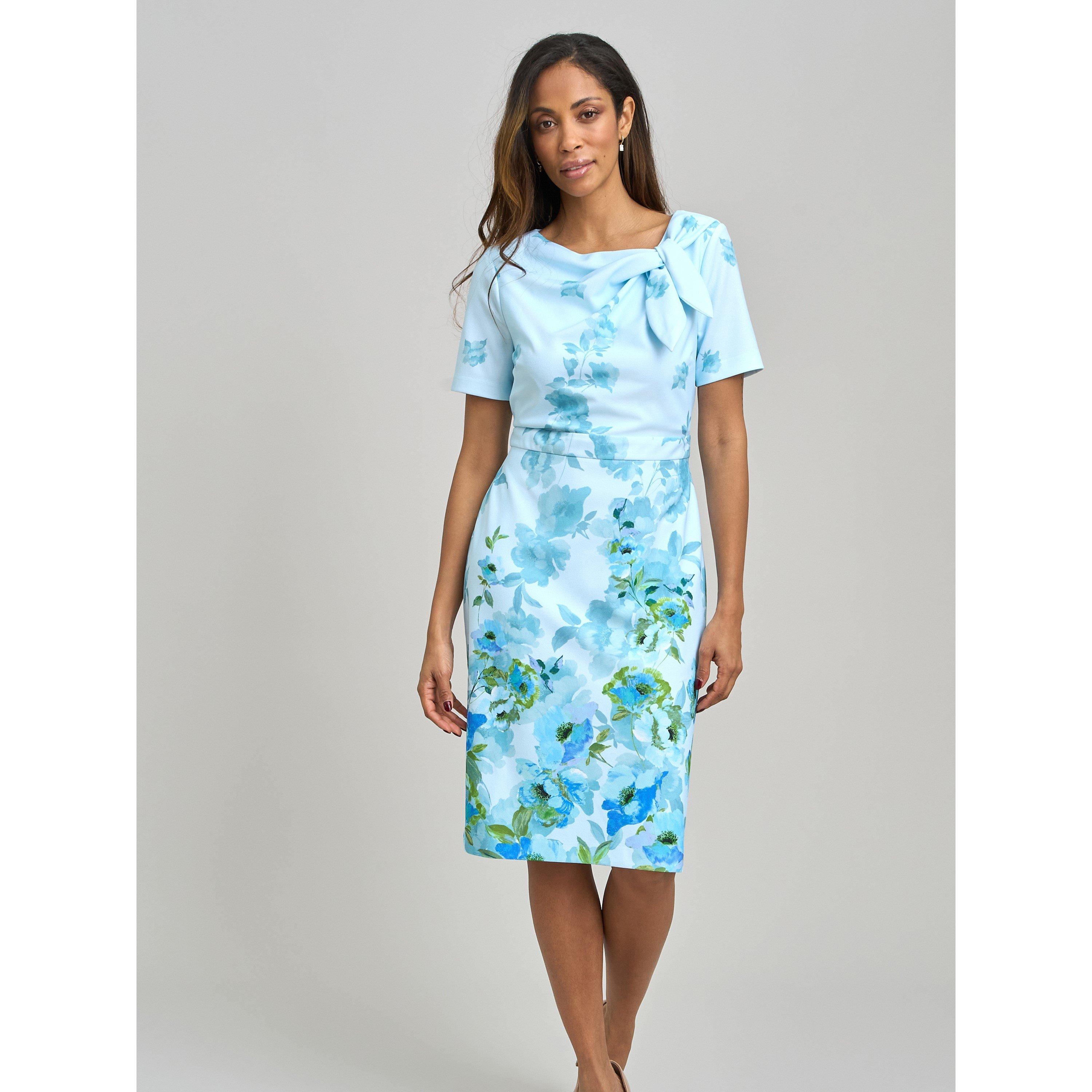 Perri - Gina Bacconi - Nisha Tie Neck Border Print Dress - 2