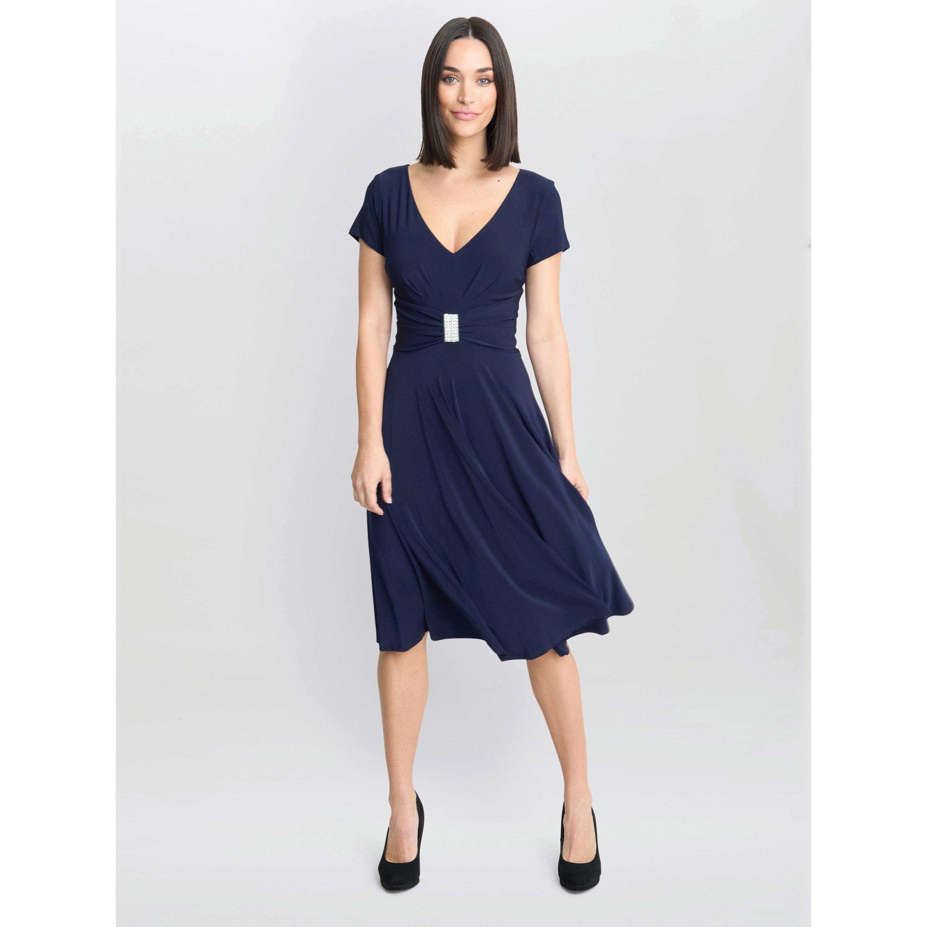 Navy - Gina Bacconi - Elsa Jersey Cocktail Dress - 3