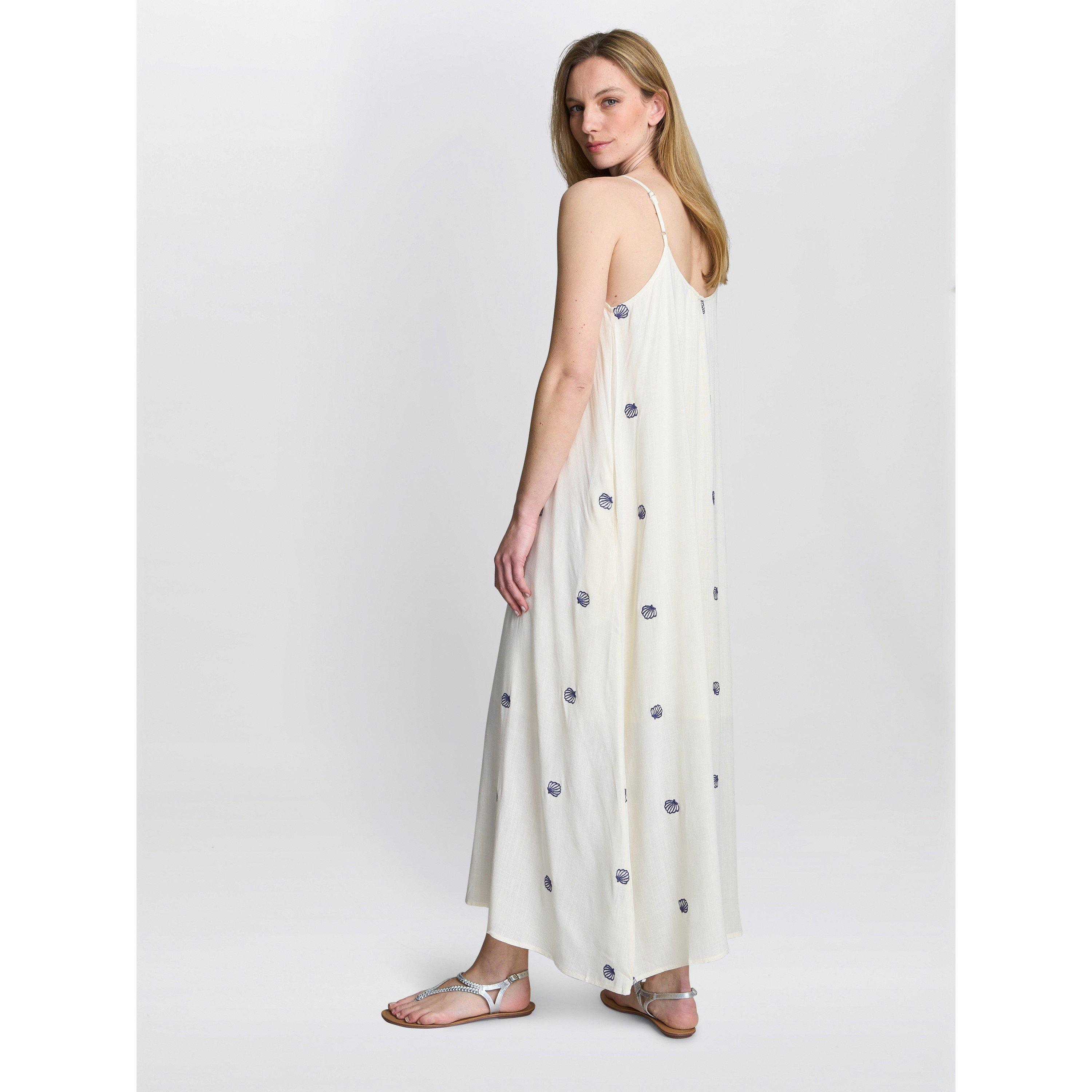 White - Gina Bacconi - Buffy Embroidered Shell Print Dress - 2