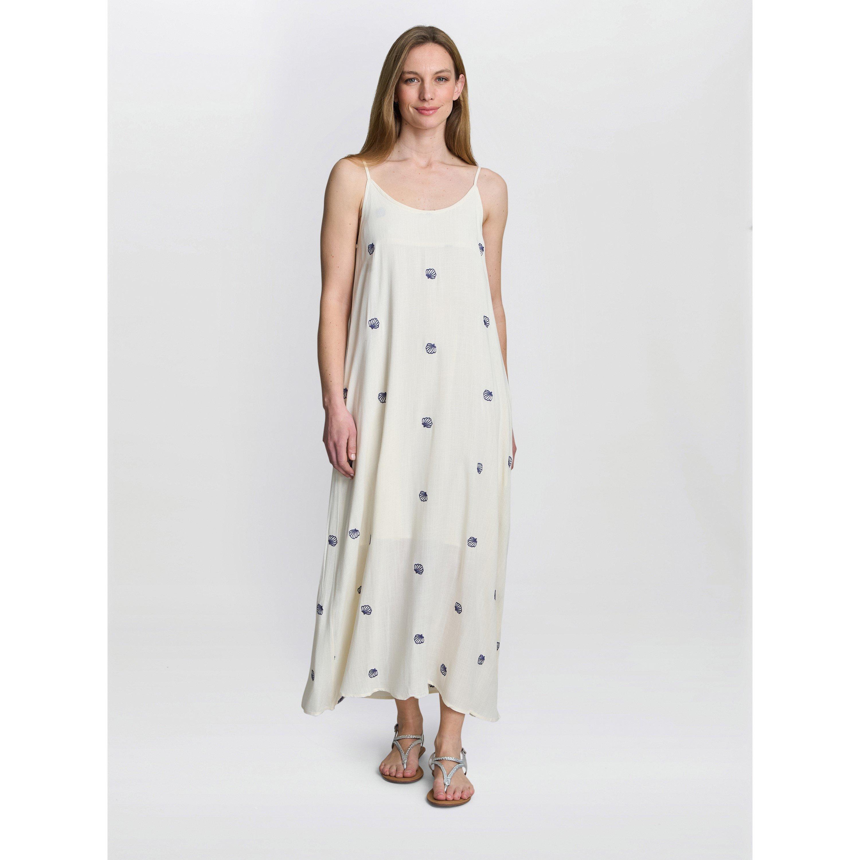 White - Gina Bacconi - Buffy Embroidered Shell Print Dress - 3