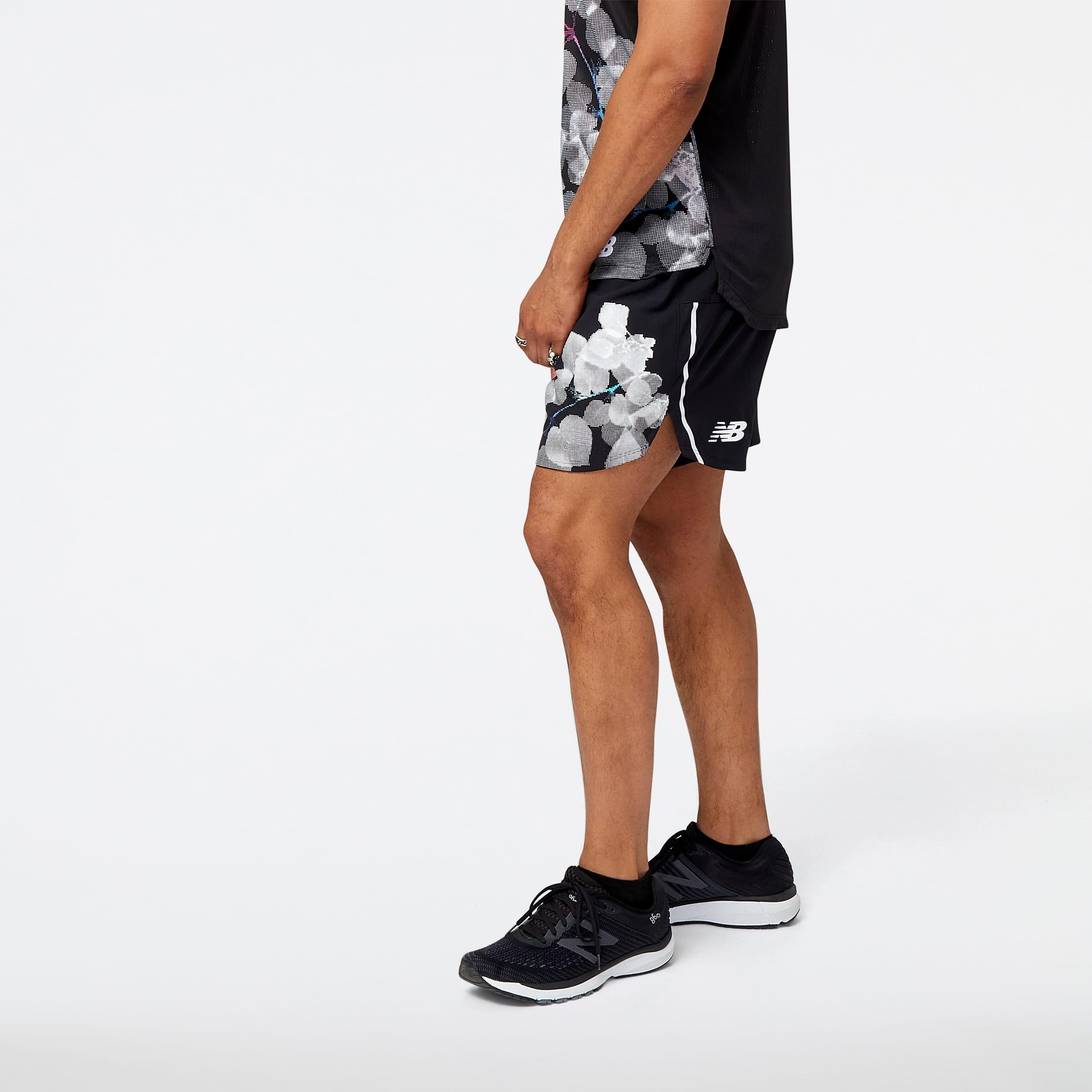 Black - New Balance - London Edition Printed Impact Run 5 Inch Shorts - 2