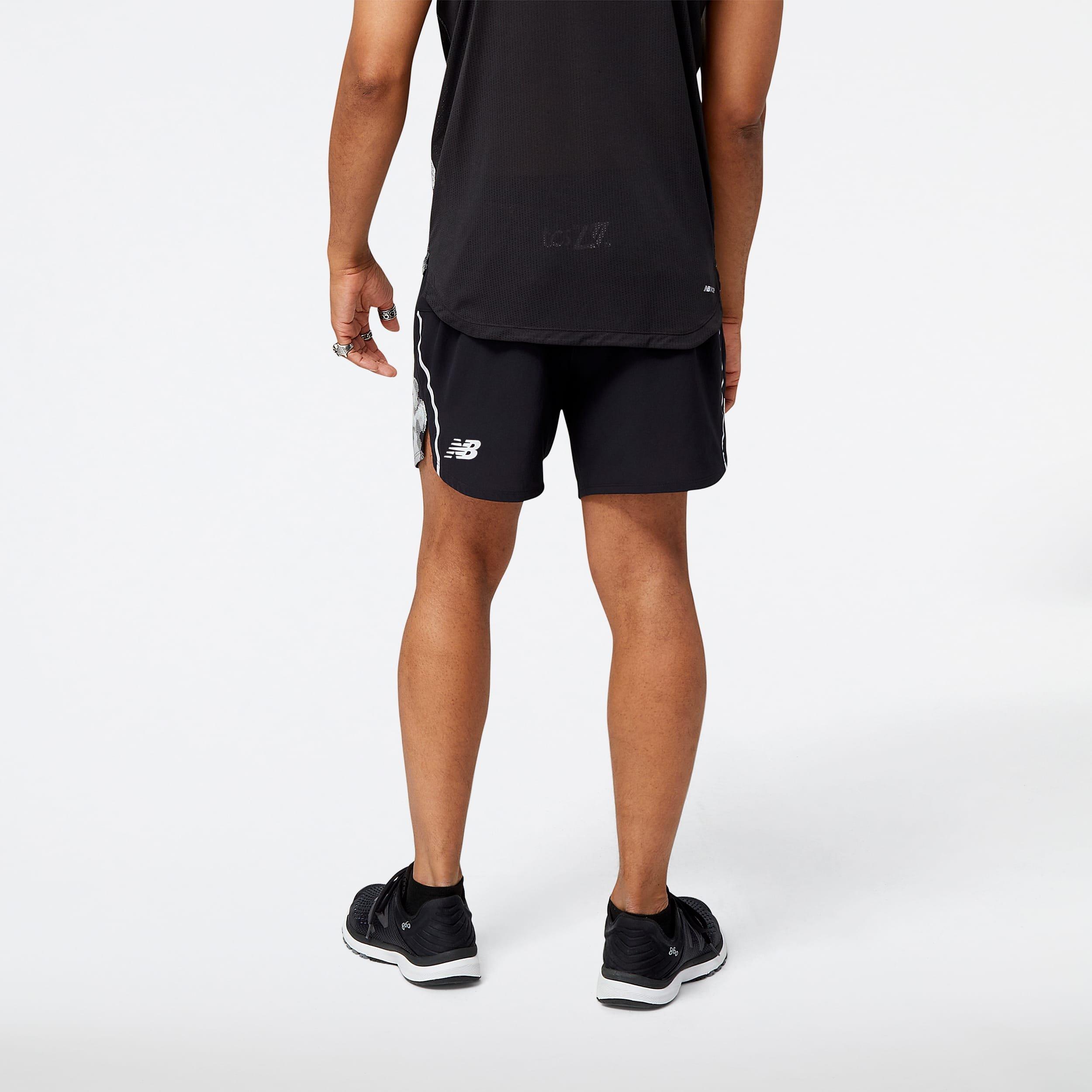 Black - New Balance - London Edition Printed Impact Run 5 Inch Shorts - 3