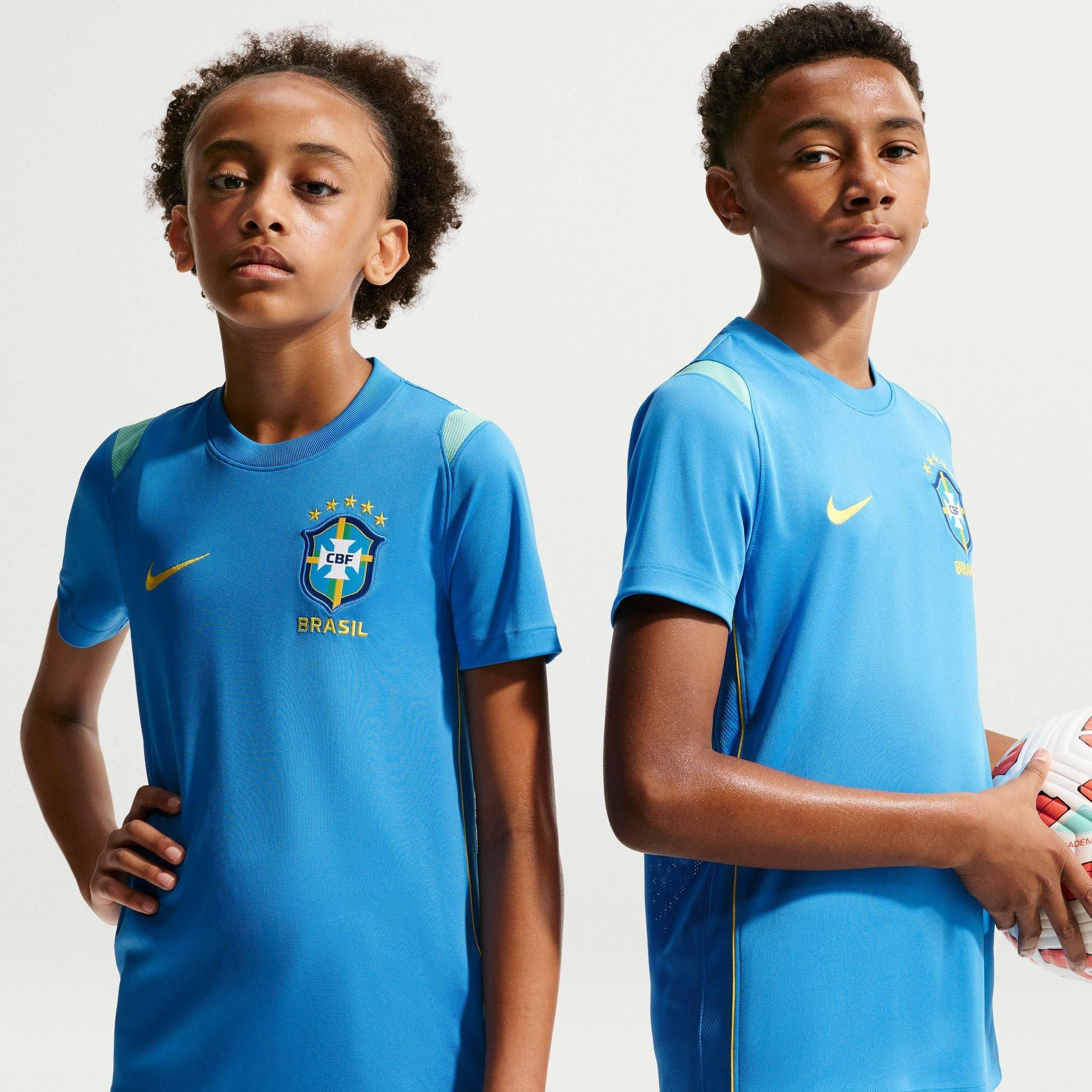 Blue/White - Nike - Kids' Brazil Short Sleeve T-Shirt - 1