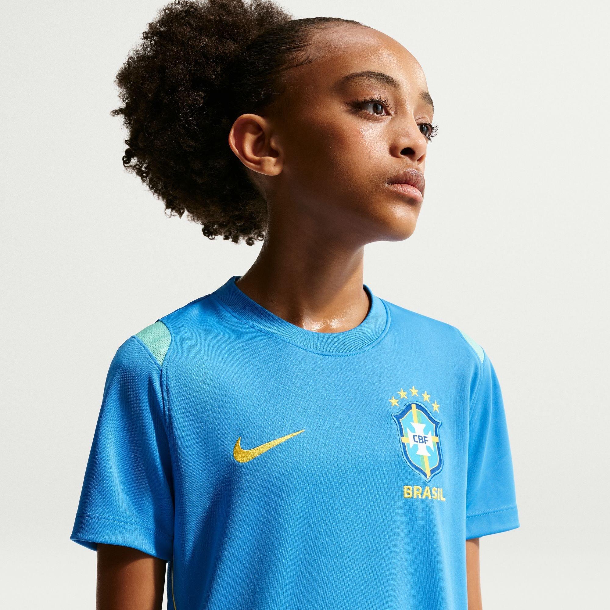 Blue/White - Nike - Kids' Brazil Short Sleeve T-Shirt - 4