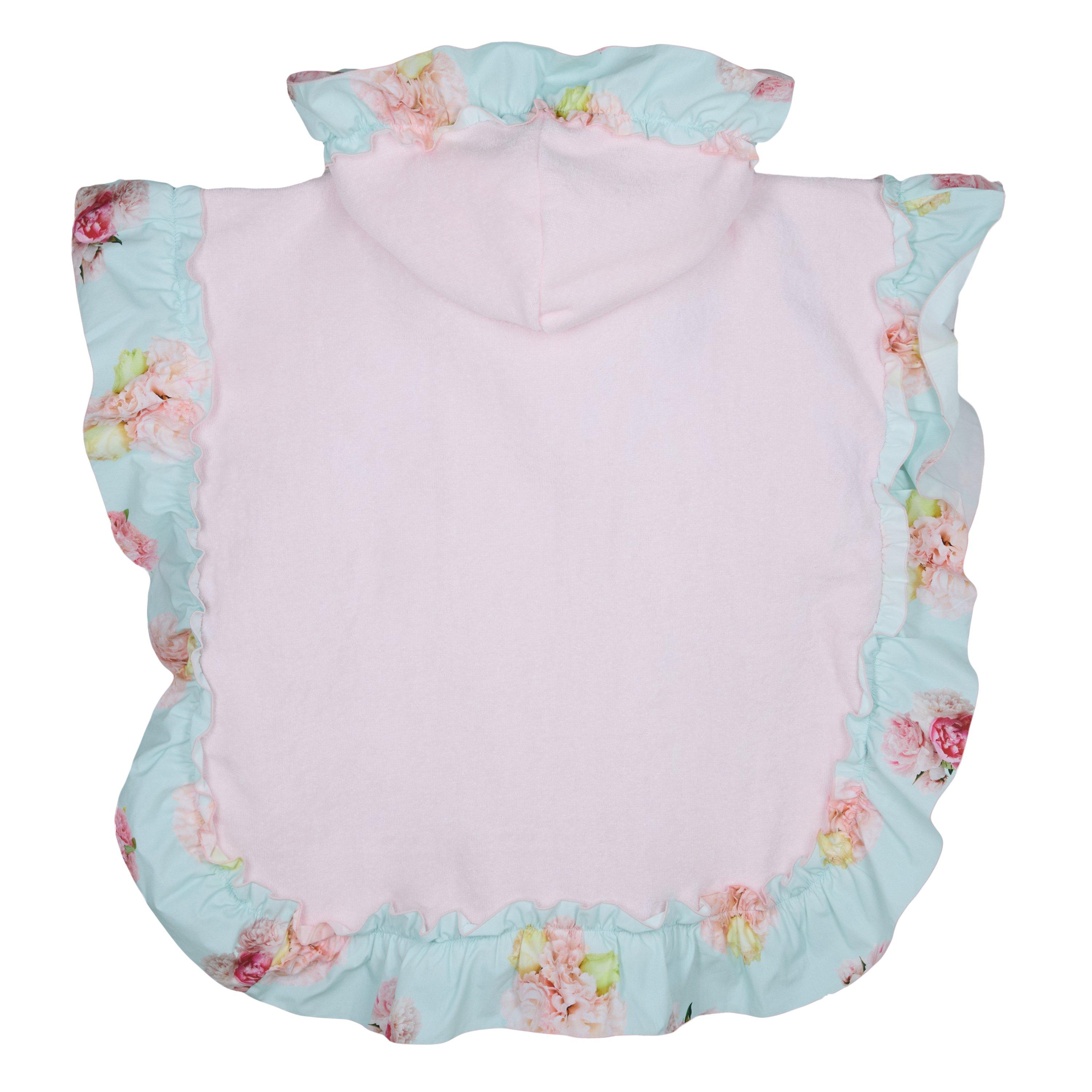 Blue - Phi - Kids' Hydrangea Water-Repellent Poncho - 2