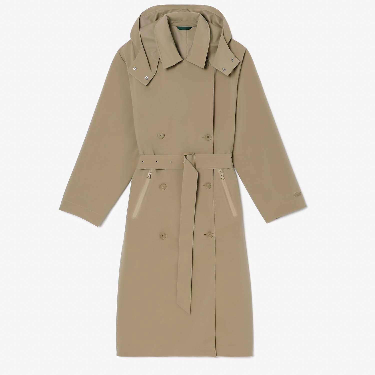 Beige - Lacoste - Oversized Trench Coat - 3