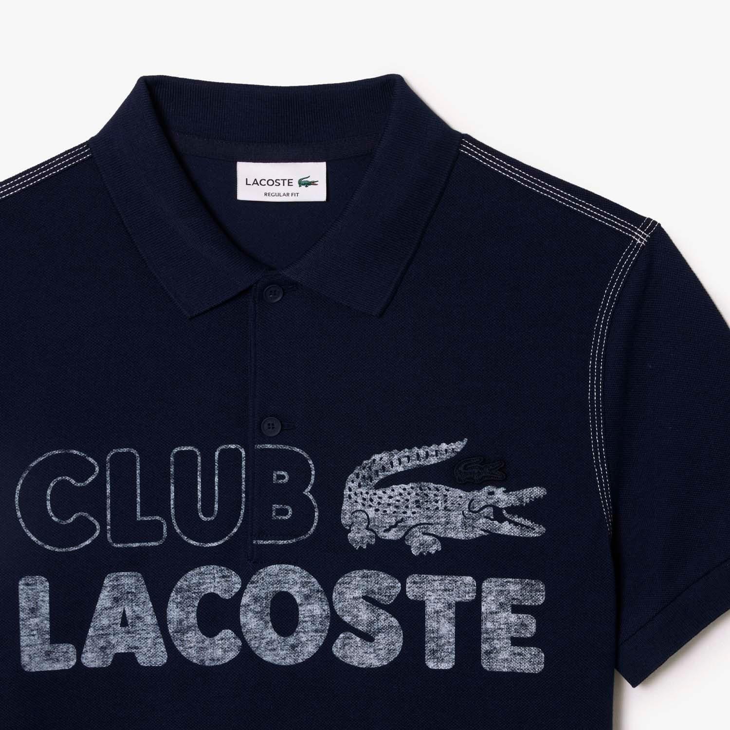 Blue - Lacoste - Organic Cotton Printed Polo Shirt - 4