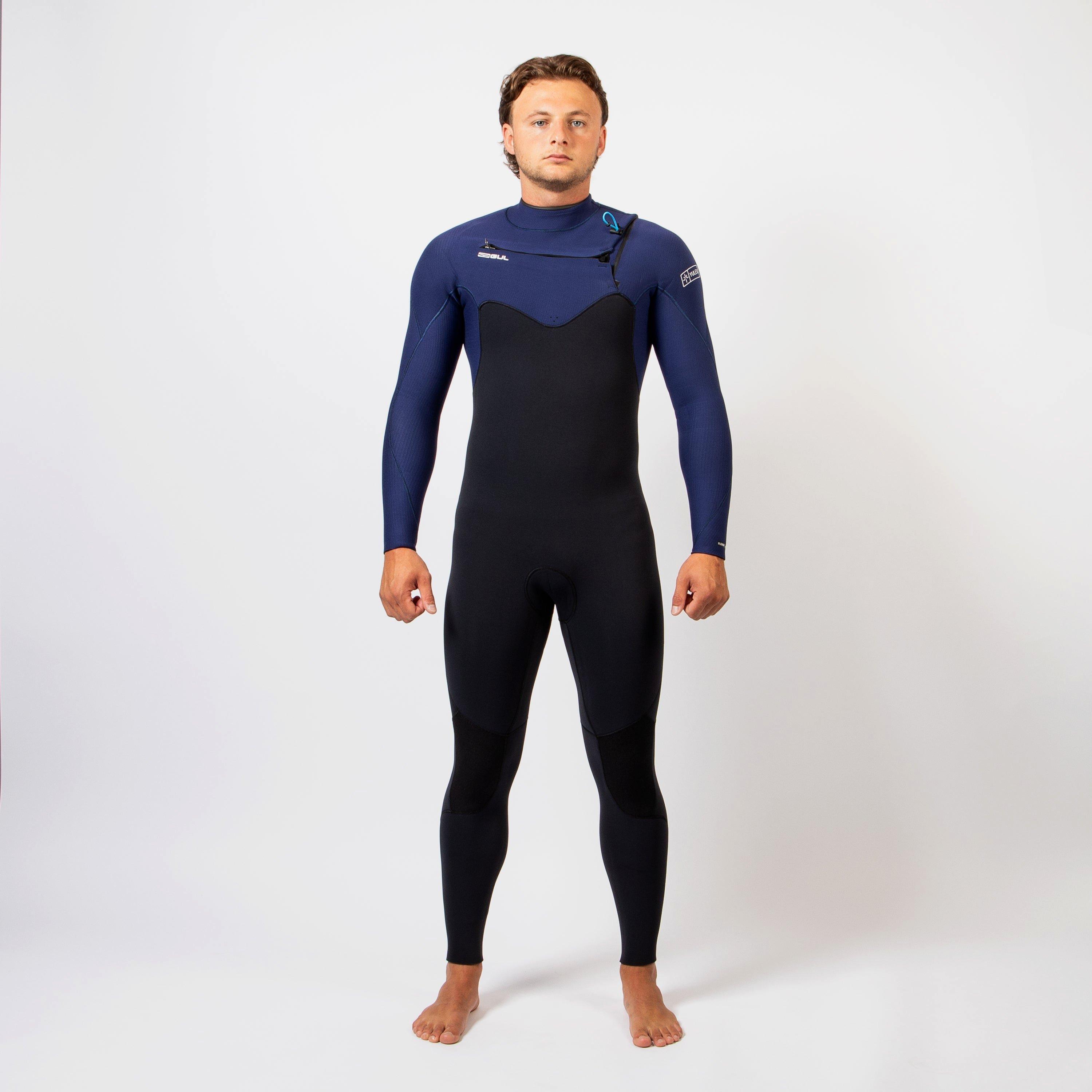 Gul  Flexor 43 Bs Yulex Chest Zip Steamer - Black/Blue - XLT