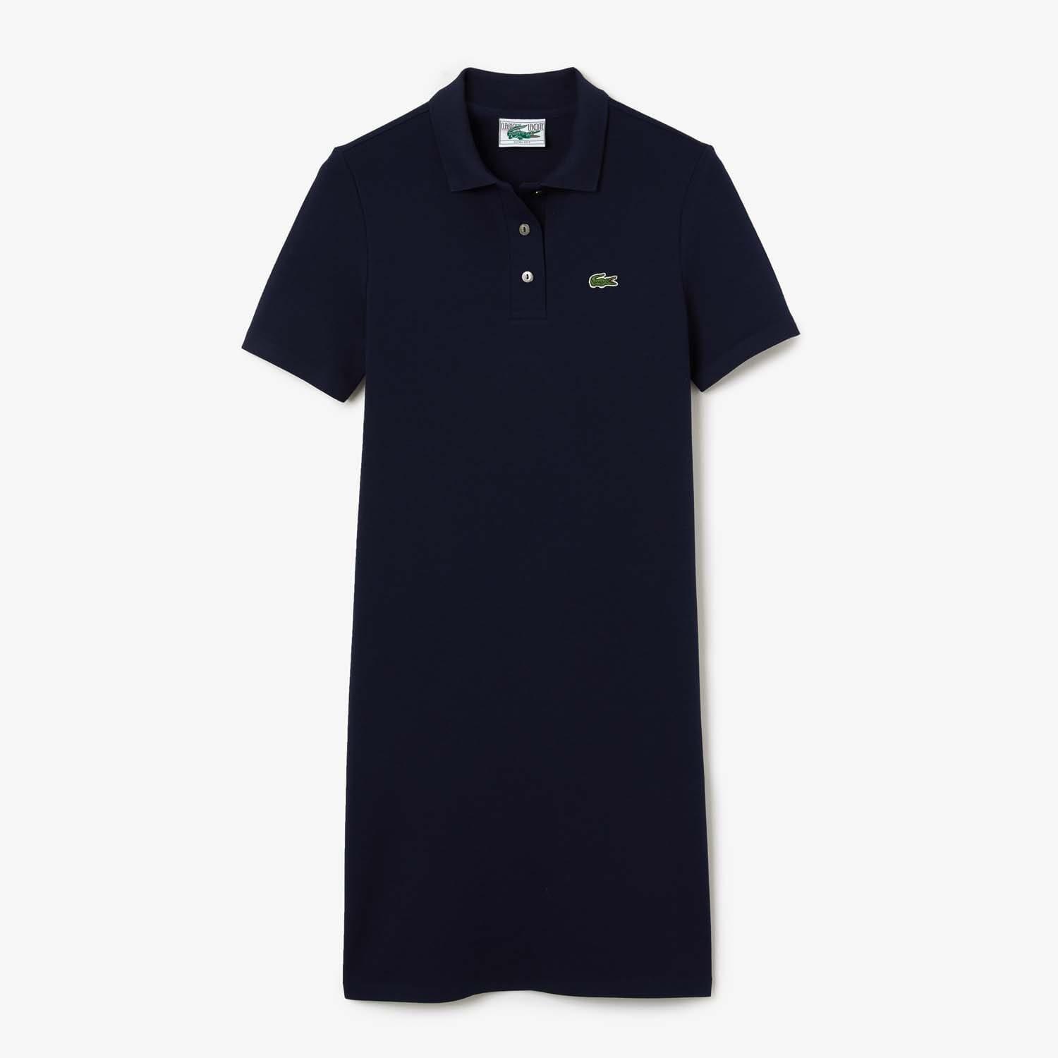 Blue - Lacoste - Stretch Cotton Piqu¿ Polo Dress - 1