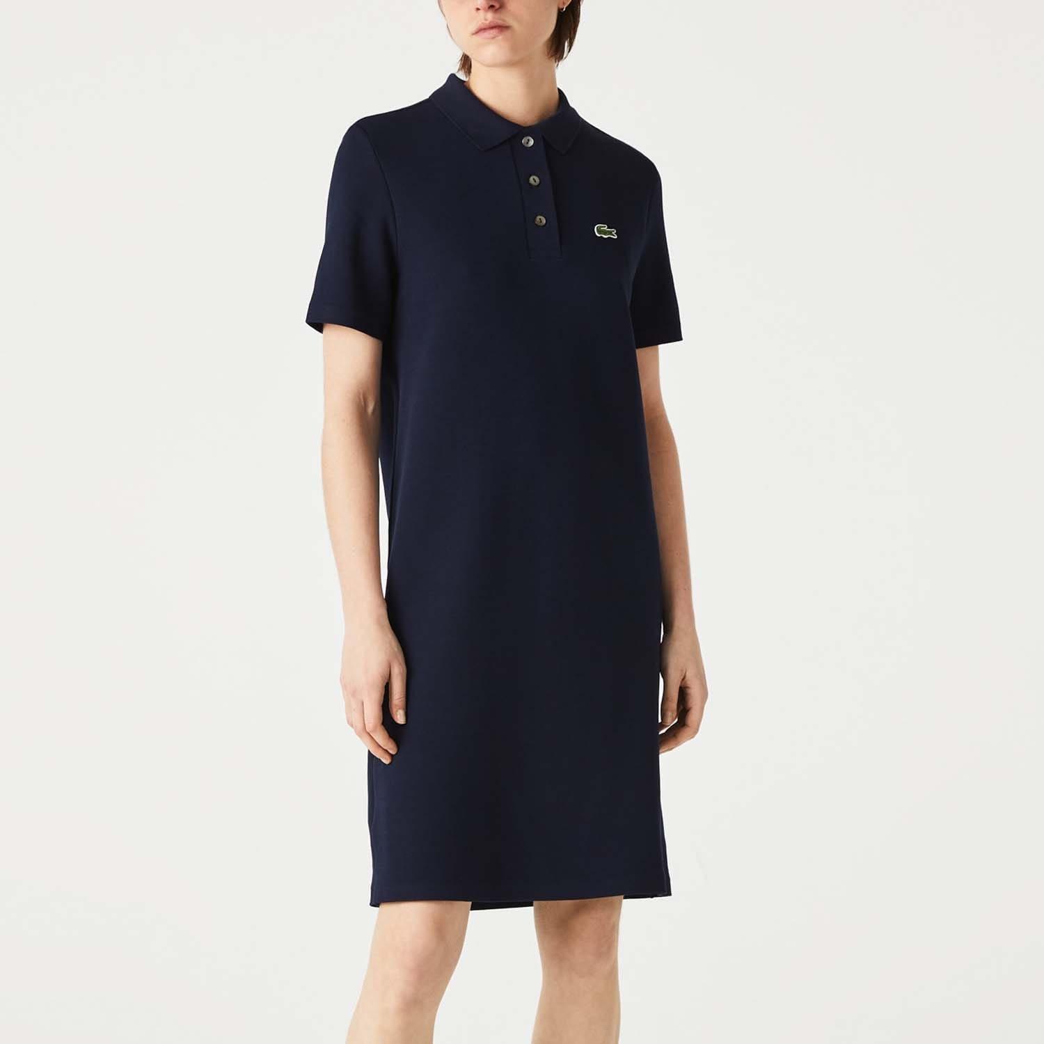 Blue - Lacoste - Stretch Cotton Piqu¿ Polo Dress - 2
