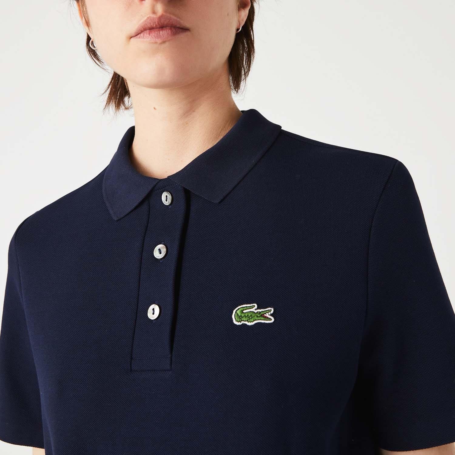 Blue - Lacoste - Stretch Cotton Piqu¿ Polo Dress - 4