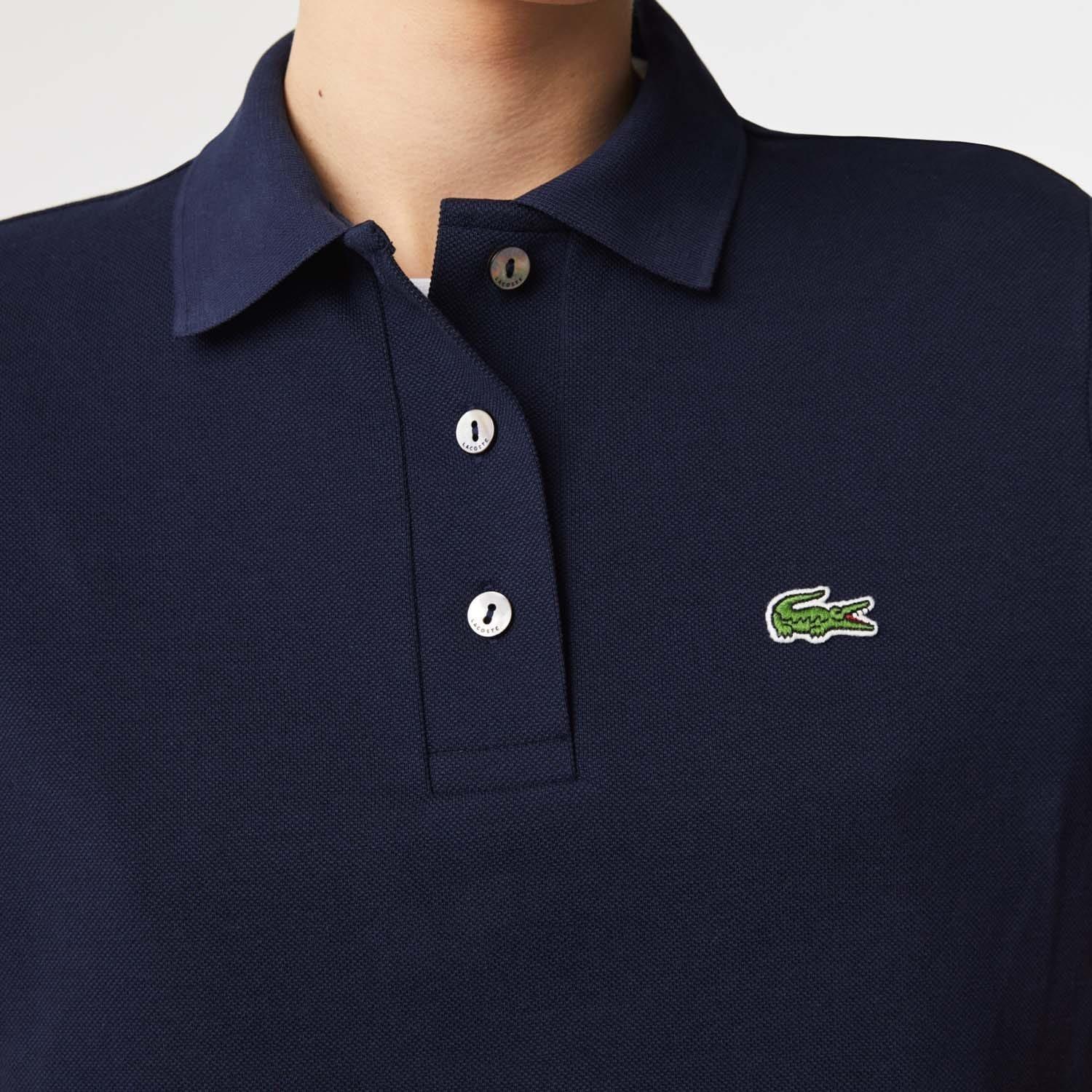Blue - Lacoste - Stretch Cotton Piqu¿ Polo Dress - 5