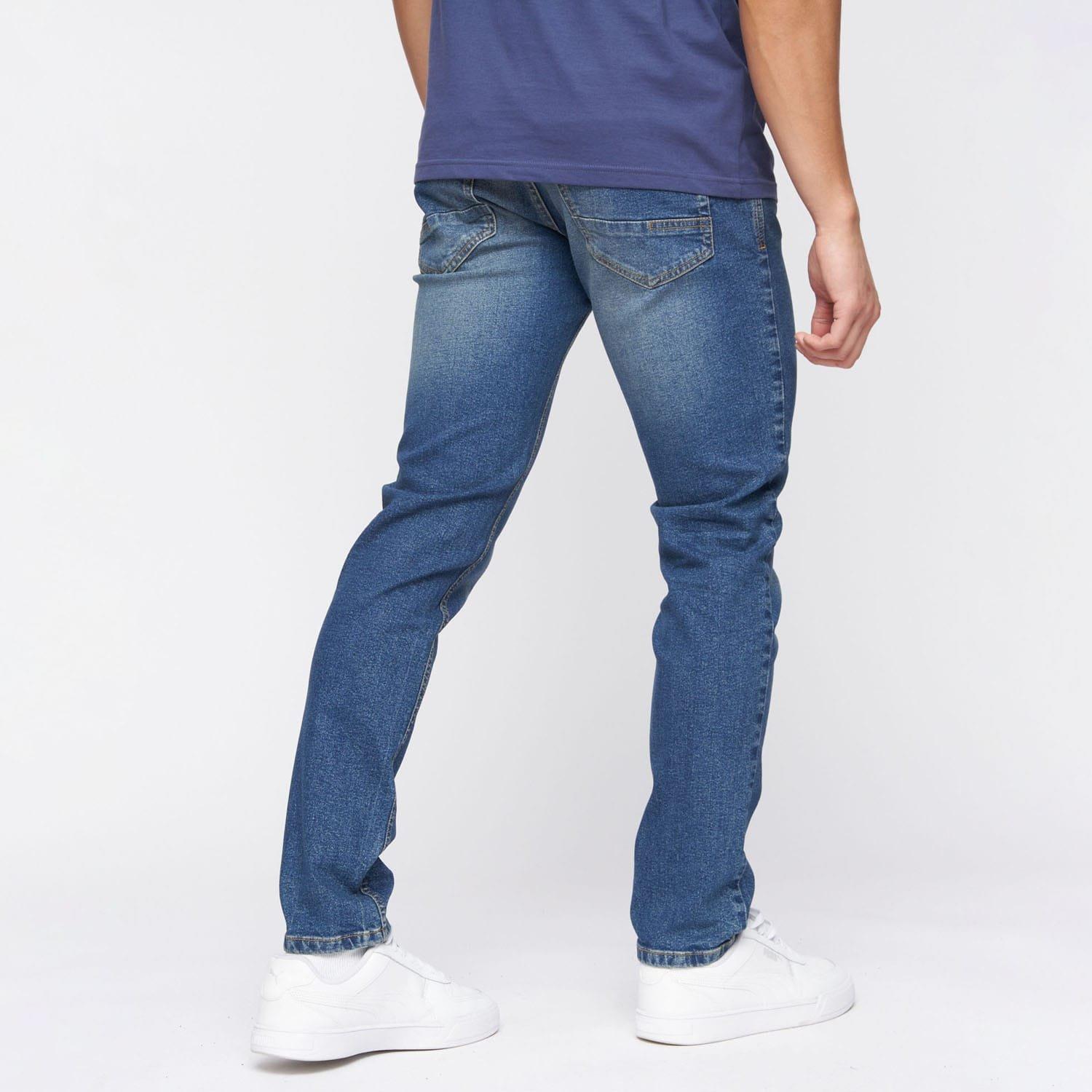 Blue - Crosshatch - Buraca Slim-Fit Jeans - 3