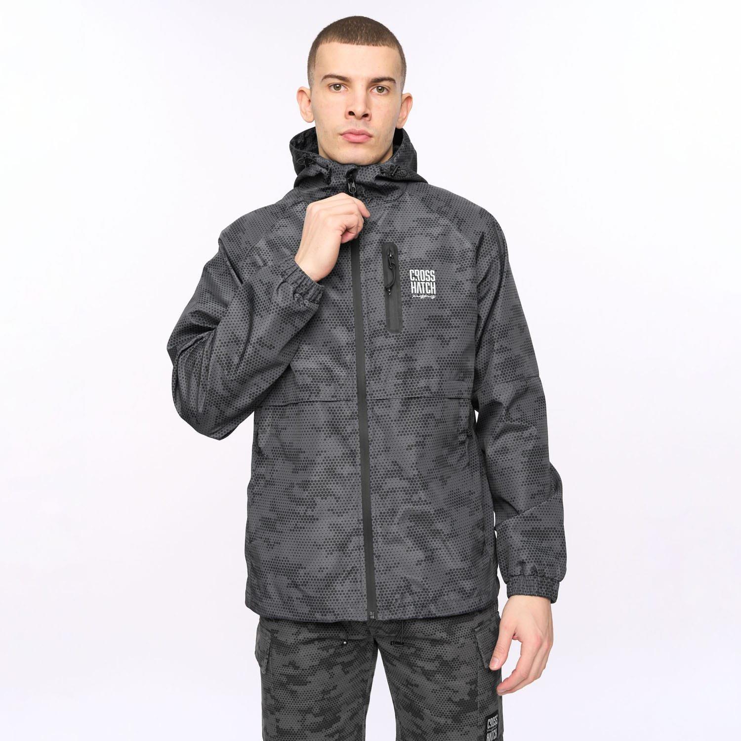 Deep Olive - Crosshatch - Janscore Allover Print Jacket - 1