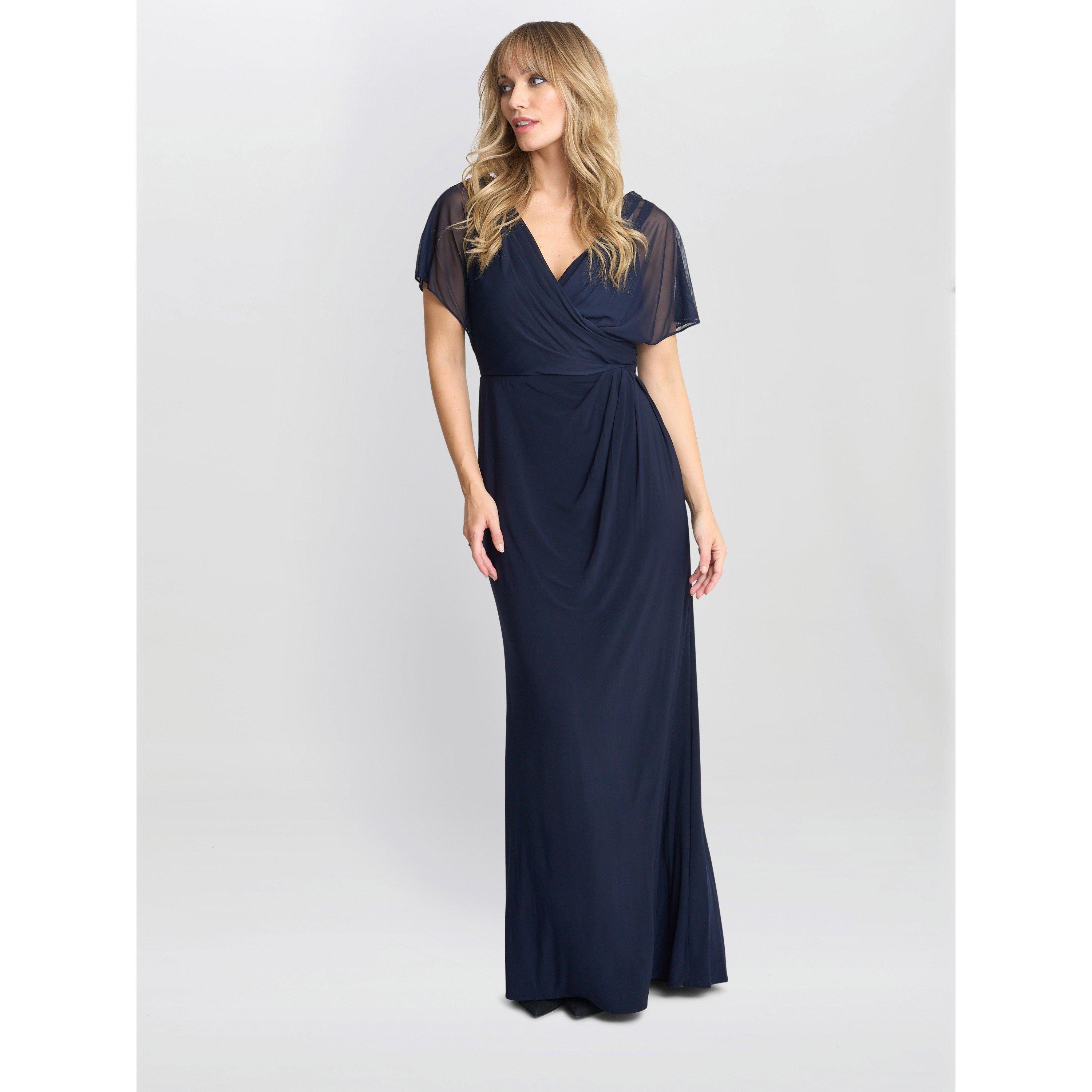 Gina Bacconi Women's Elliot Jersey Maxi A Line Dress - Navy - 14