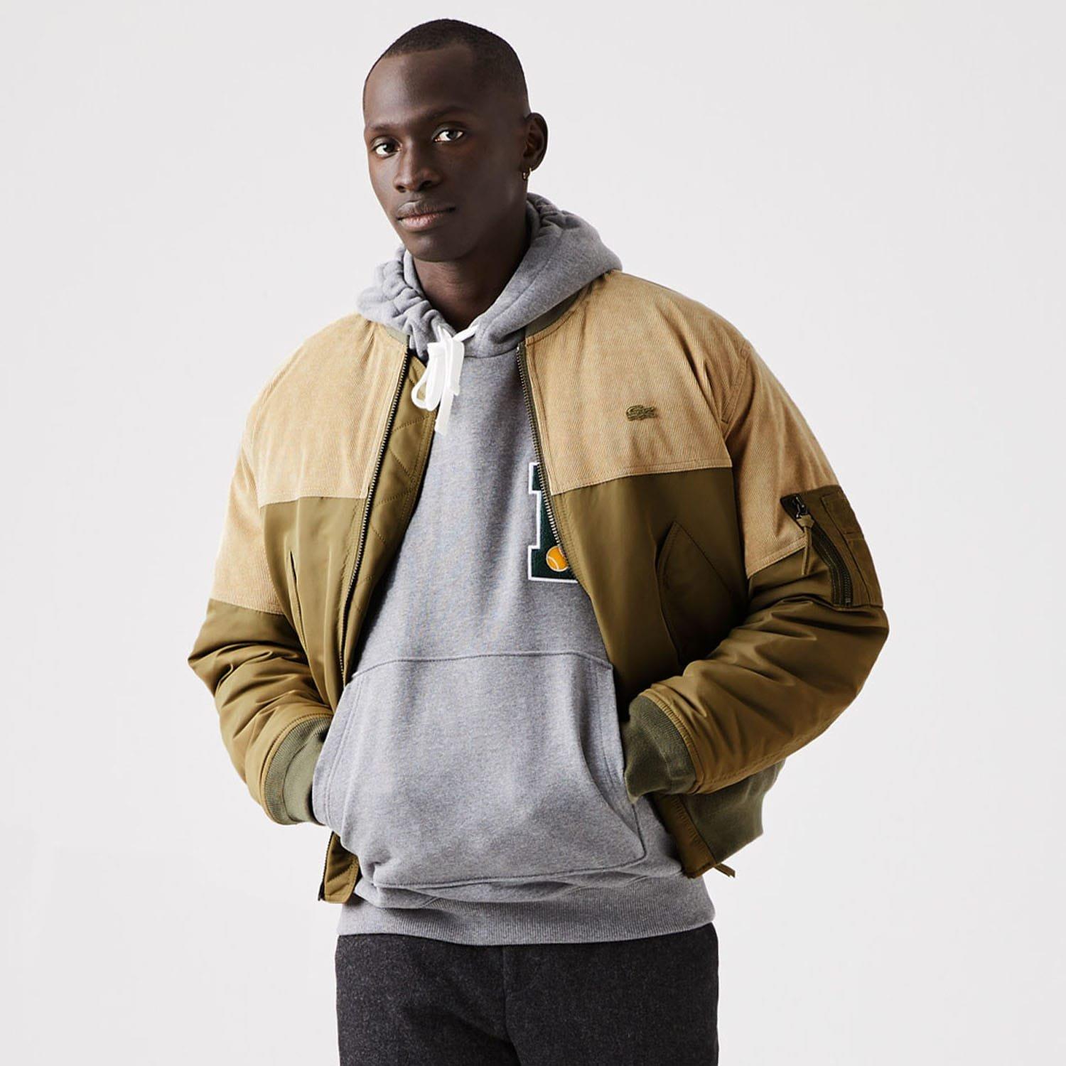 Multi Colour - Lacoste - Bimaterial Quilted Zip Bomber Jacket - 1