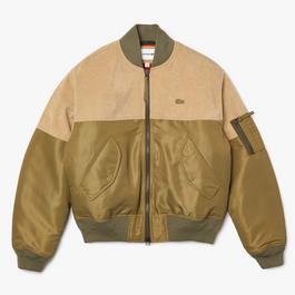 Lacoste Bimaterial Quilted Zip Bomber Jacket