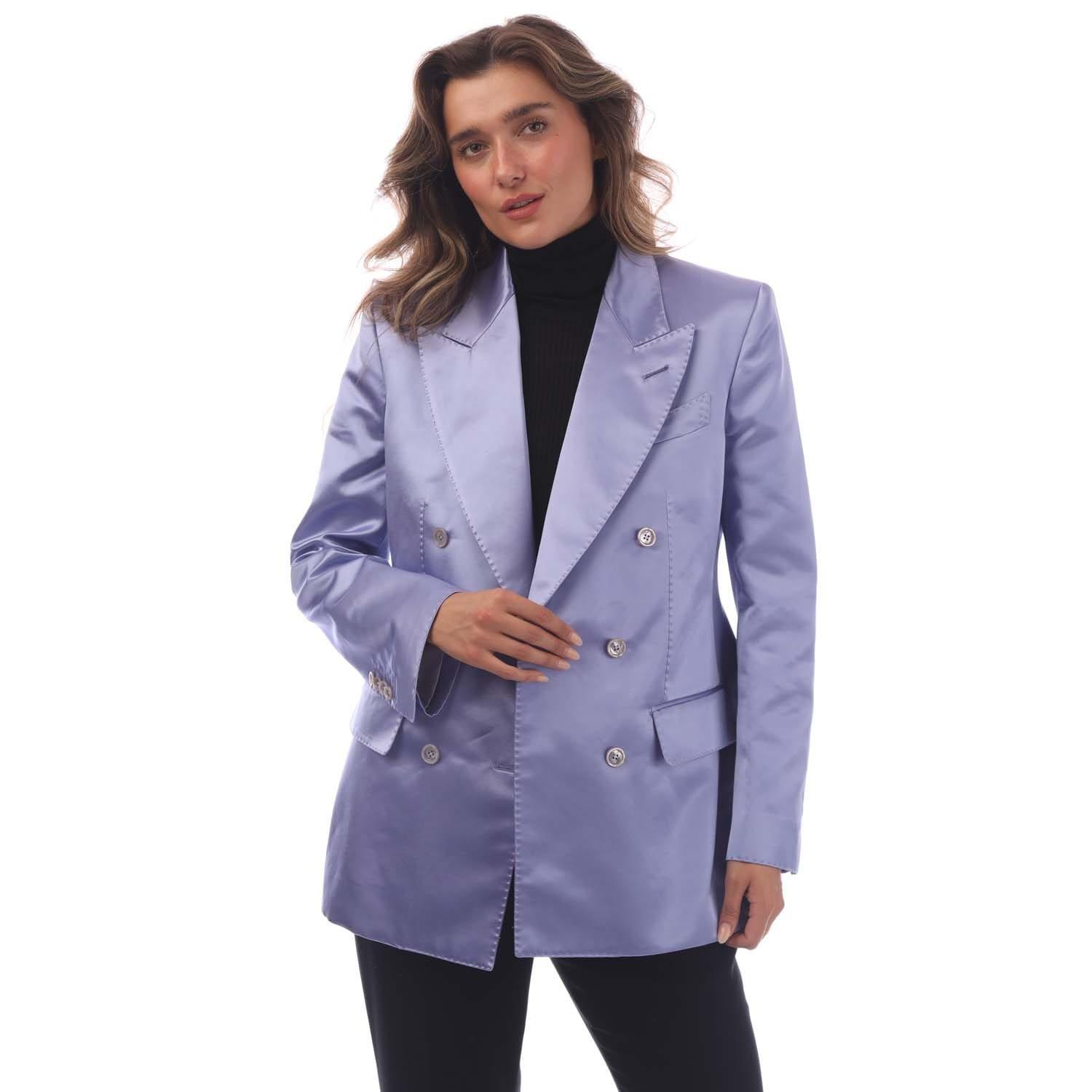 Tom Ford Wallis Double Breasted Jacket - Purple - Size 8