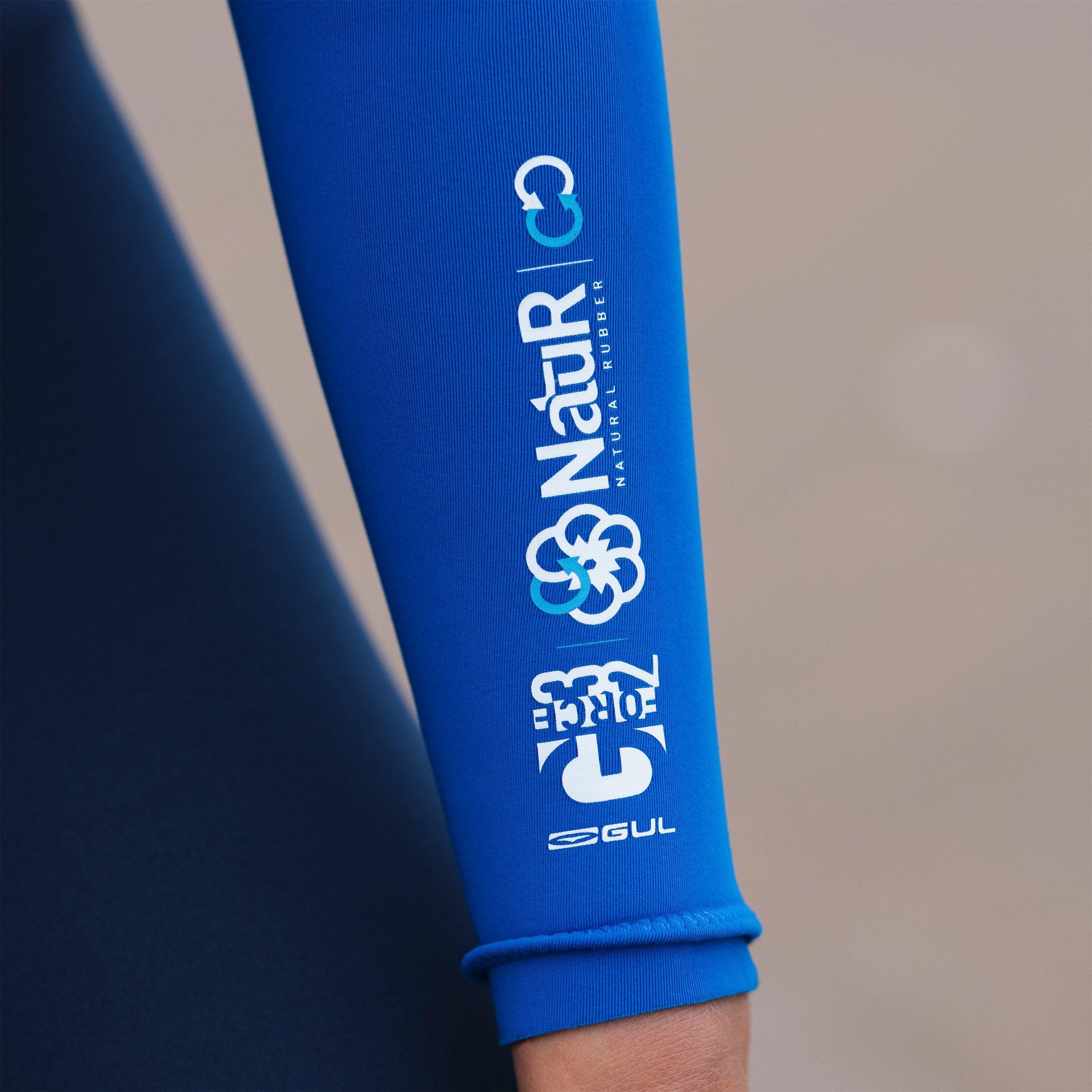 Navy/Blue - Gul - G-FORCE 32 NATUR JUNIOR FLATLOCK FULL WETSUIT - 16