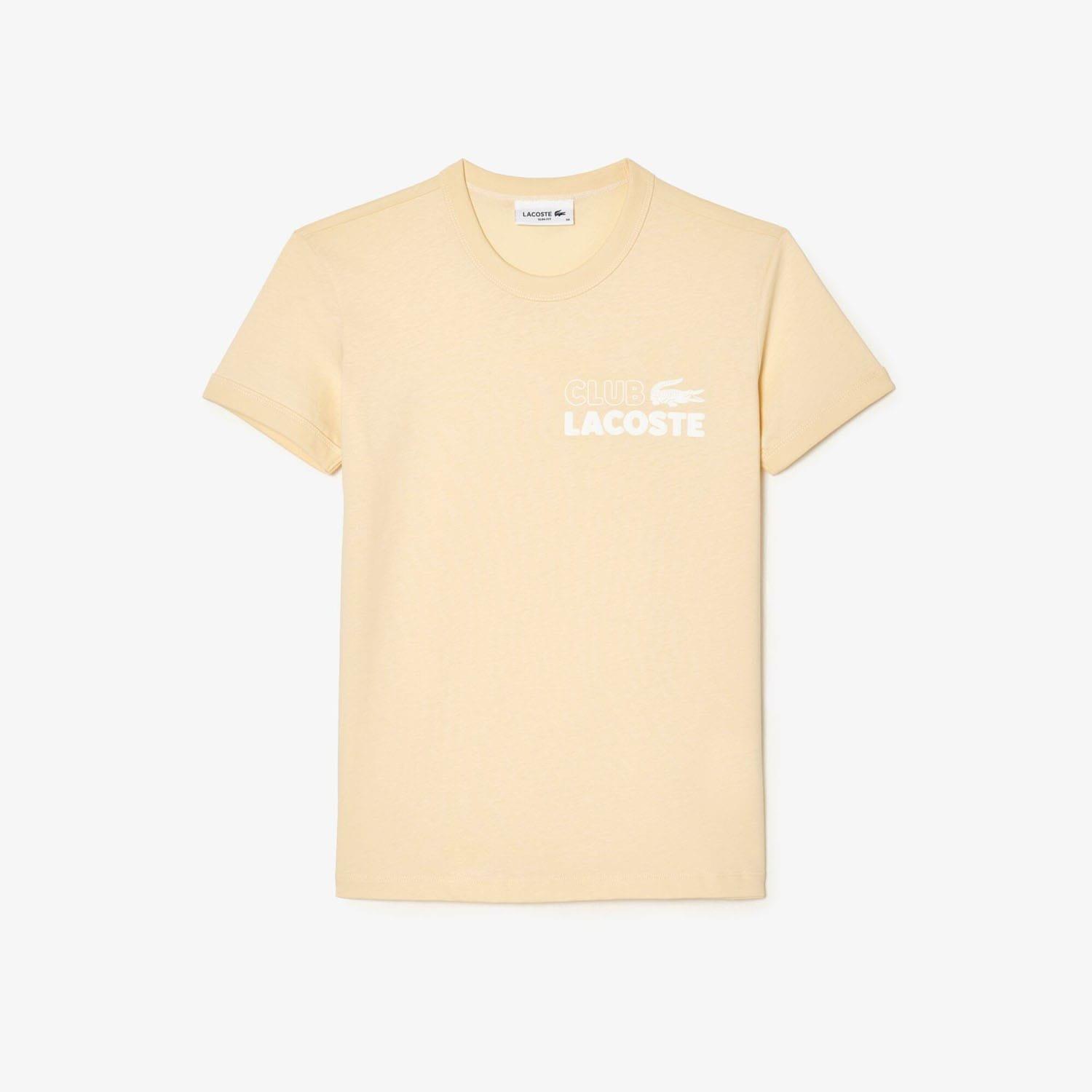 Yellow - Lacoste - Slim Fit Organic Cotton Jersey T-Shirt - 4
