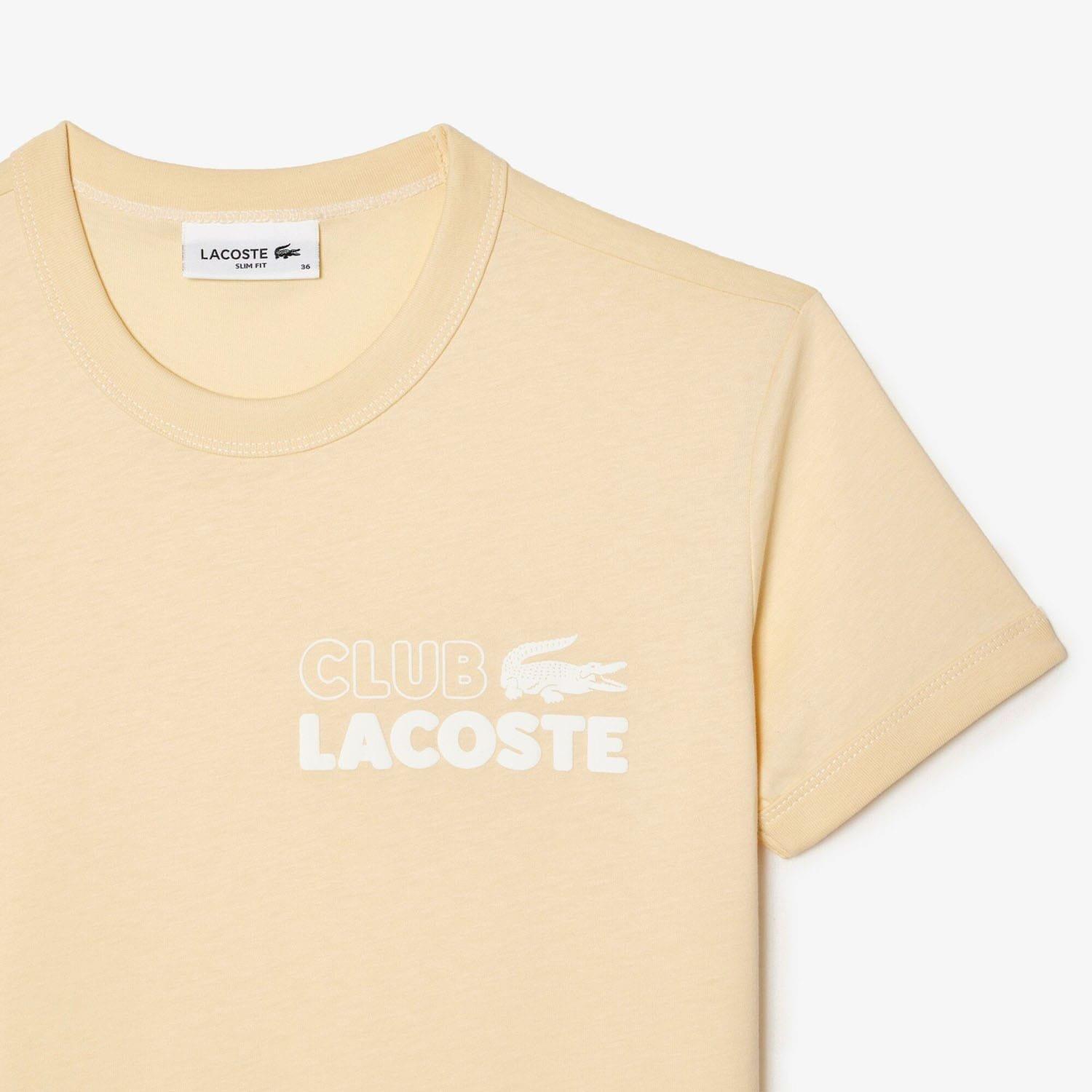 Yellow - Lacoste - Slim Fit Organic Cotton Jersey T-Shirt - 6
