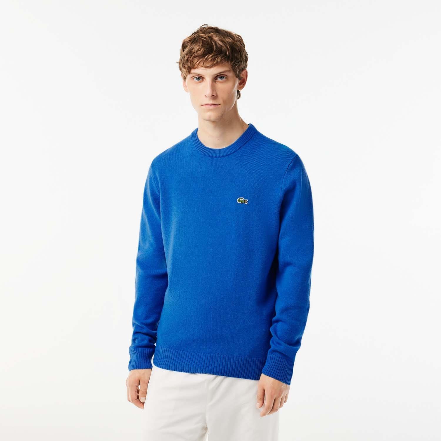Blue - Lacoste - Crewneck Wool Sweatshirt - 1