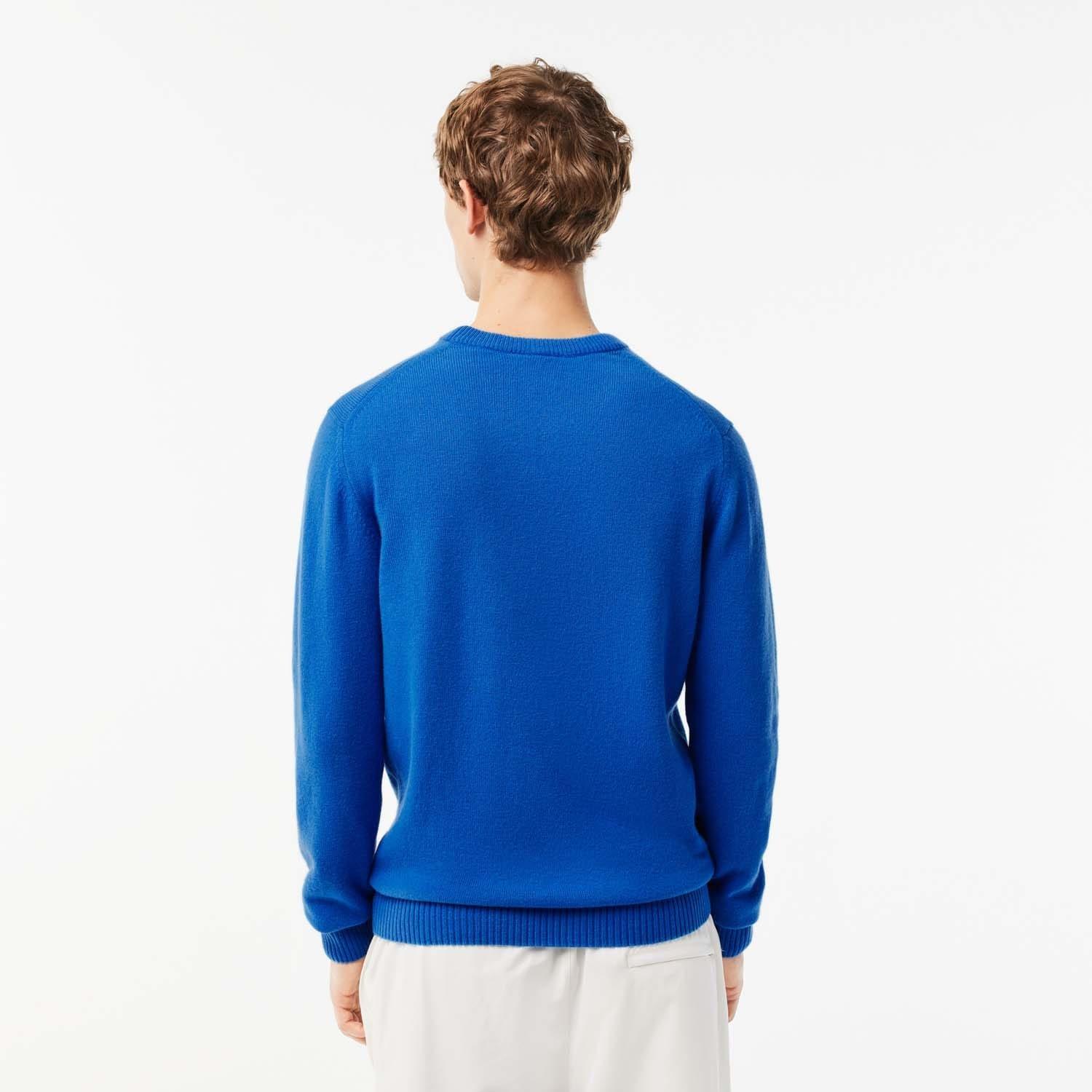Blue - Lacoste - Crewneck Wool Sweatshirt - 2