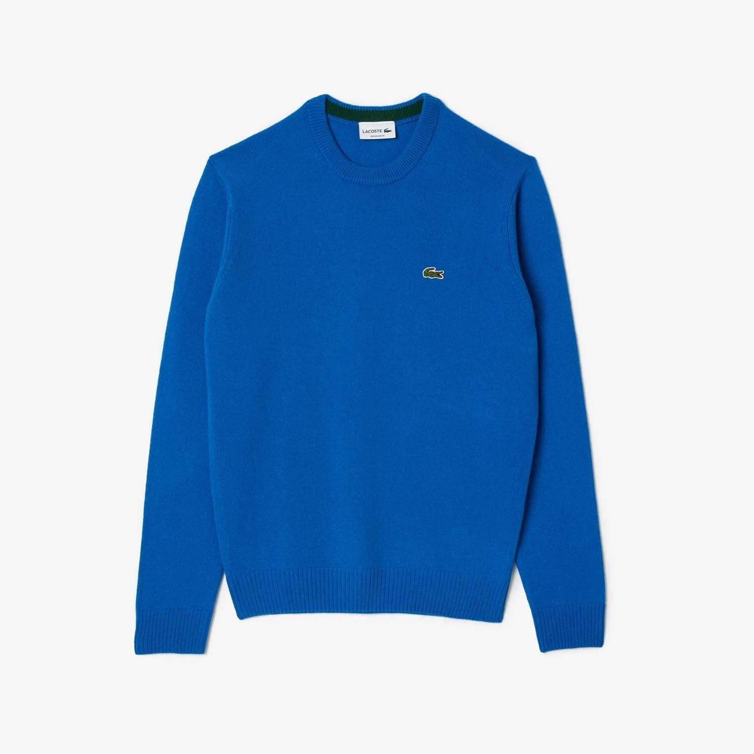 Blue - Lacoste - Crewneck Wool Sweatshirt - 3