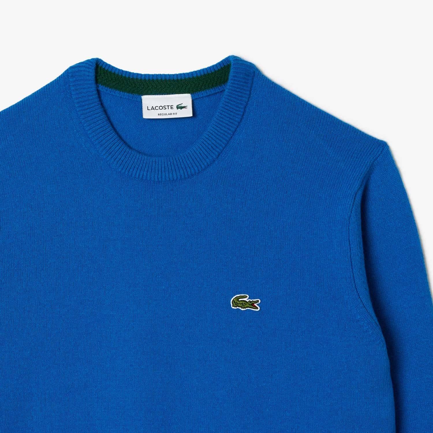 Blue - Lacoste - Crewneck Wool Sweatshirt - 4