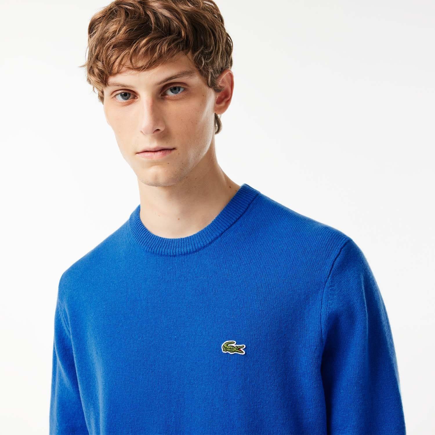 Blue - Lacoste - Crewneck Wool Sweatshirt - 5