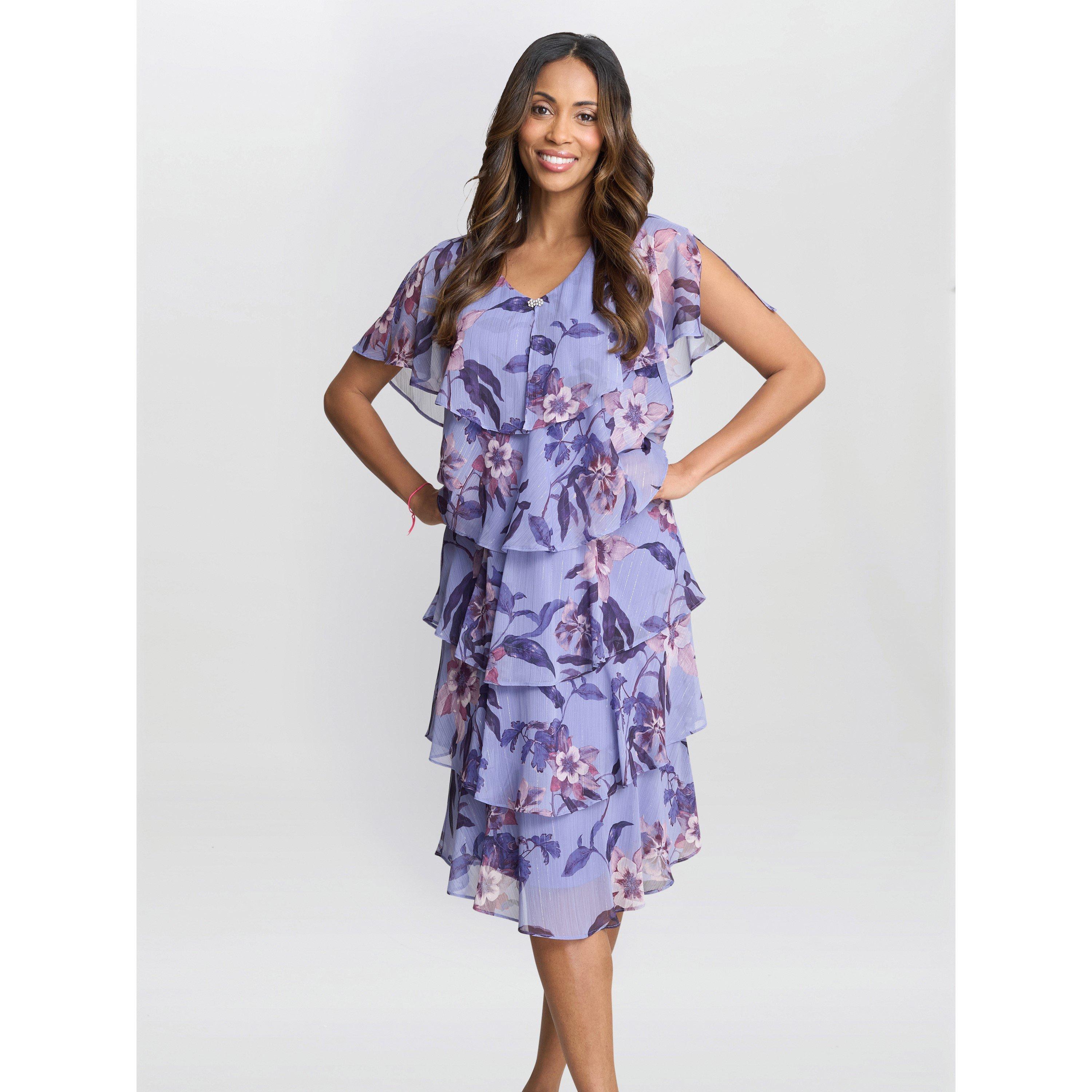 Perri - Gina Bacconi - Mollie Chiffon Dress with Beaded Edge - 1