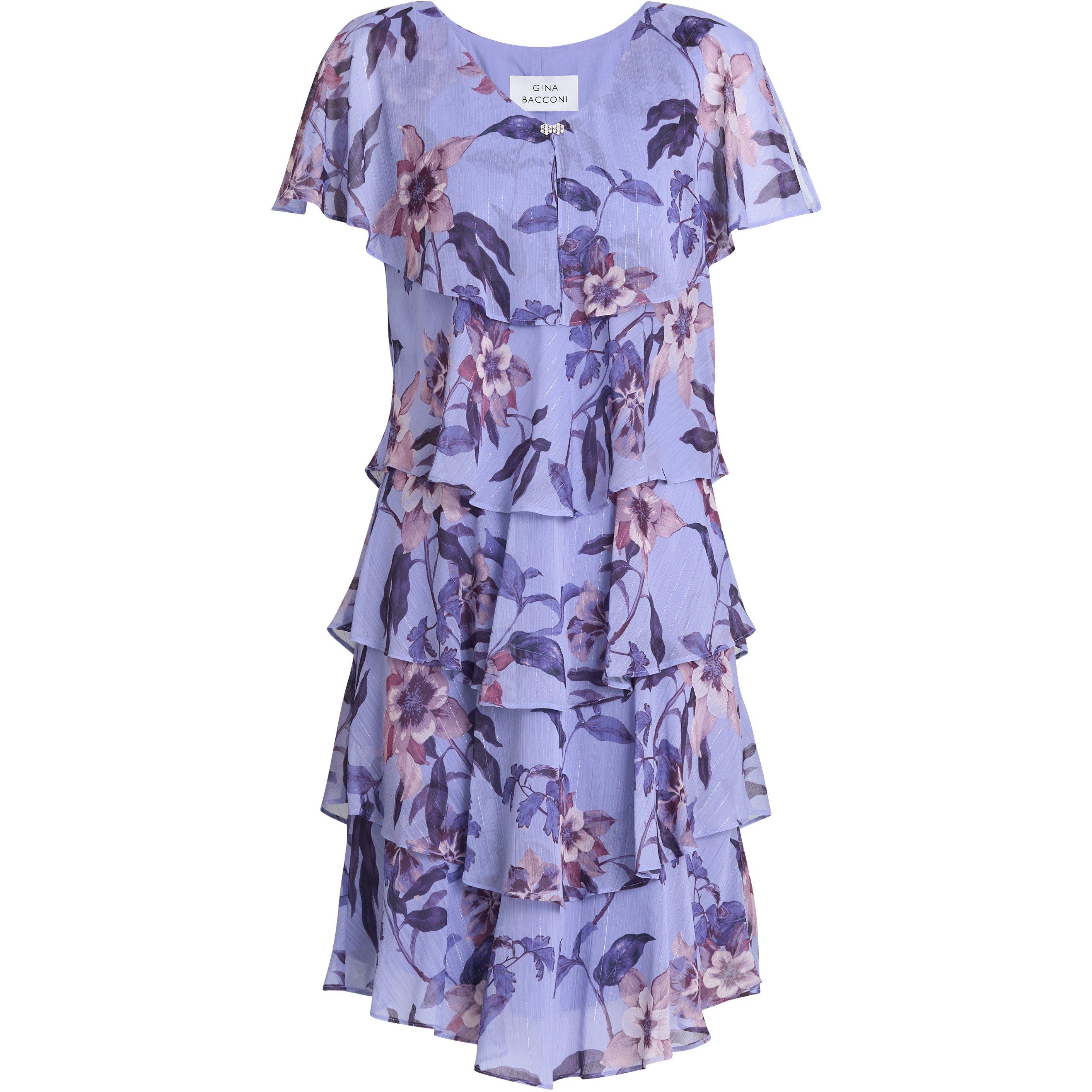 Perri - Gina Bacconi - Mollie Chiffon Dress with Beaded Edge - 4