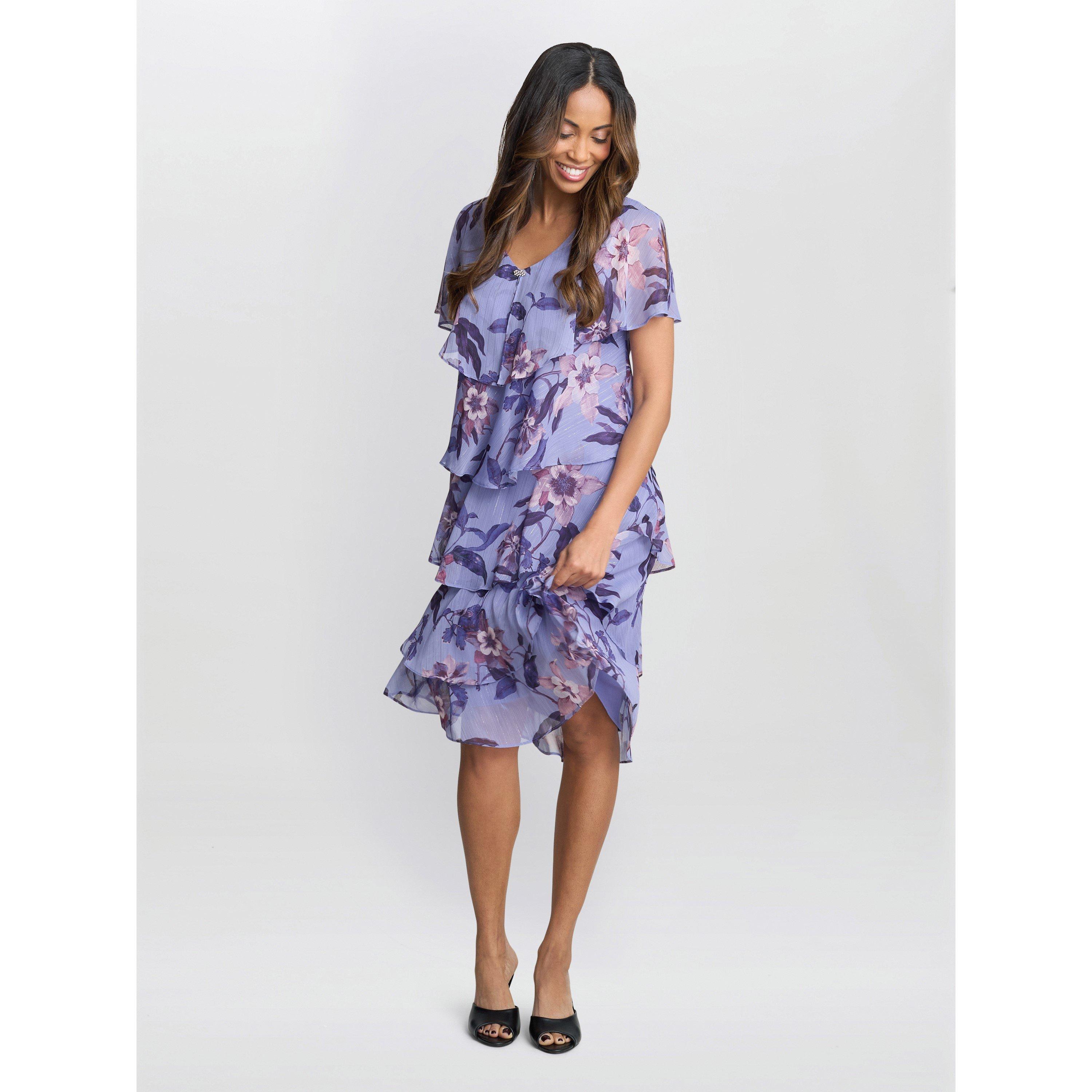 Perri - Gina Bacconi - Mollie Chiffon Dress with Beaded Edge - 6