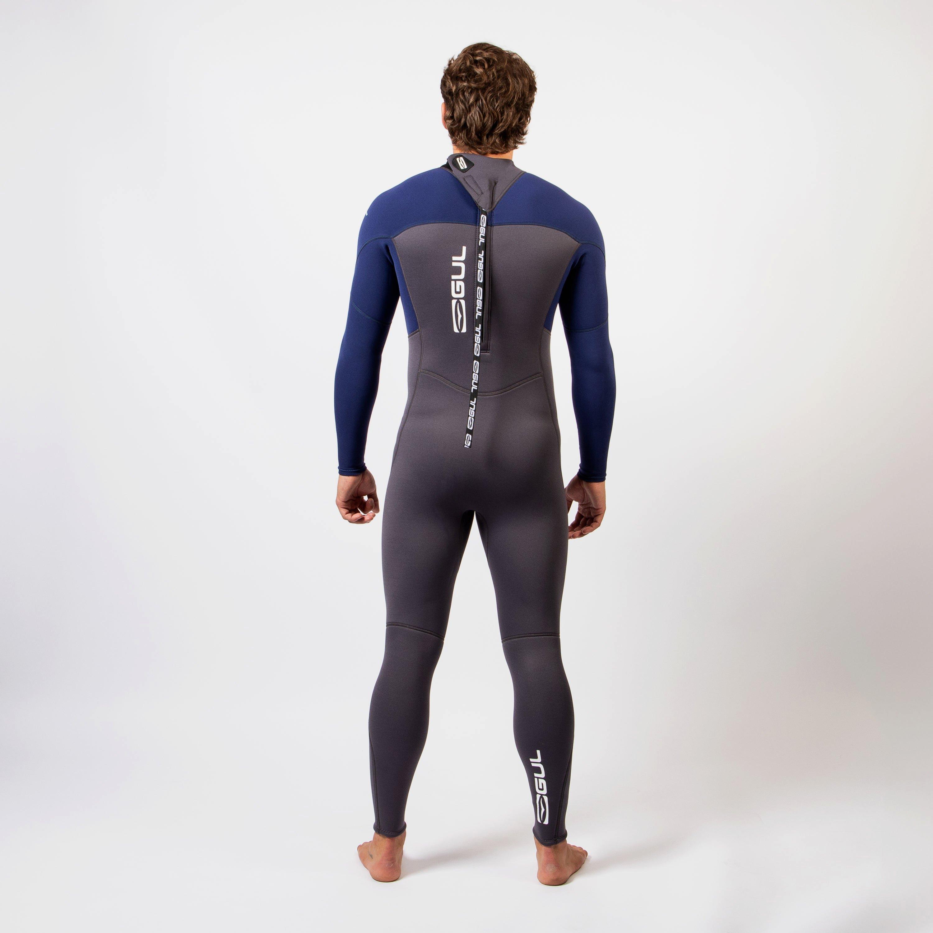 Grey/Blue - Gul - RESPONSE 32 FLATLOCK NATUR FULL WETSUIT - 2