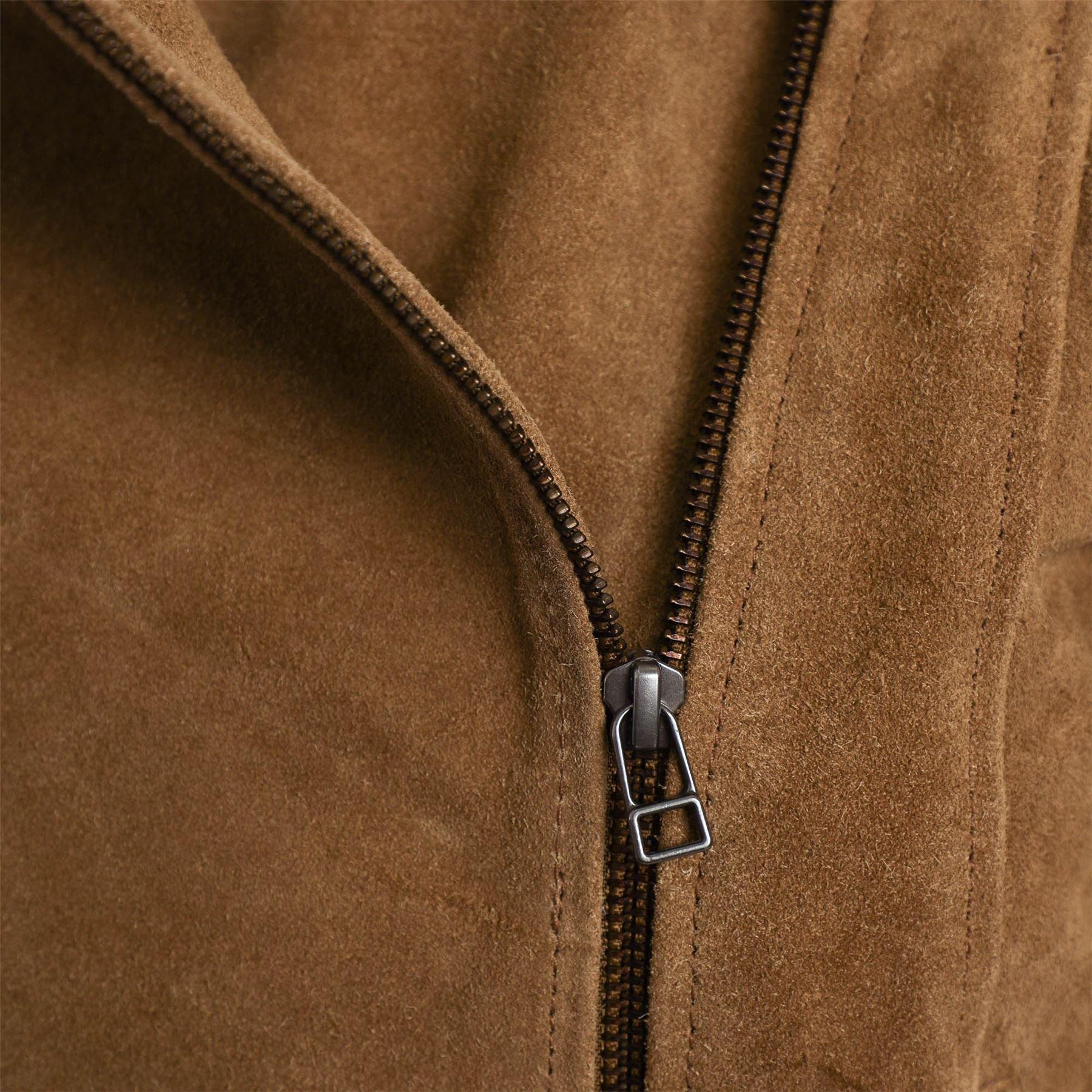 Tan - Elle - Bonnie Suede Biker Jacket - 4