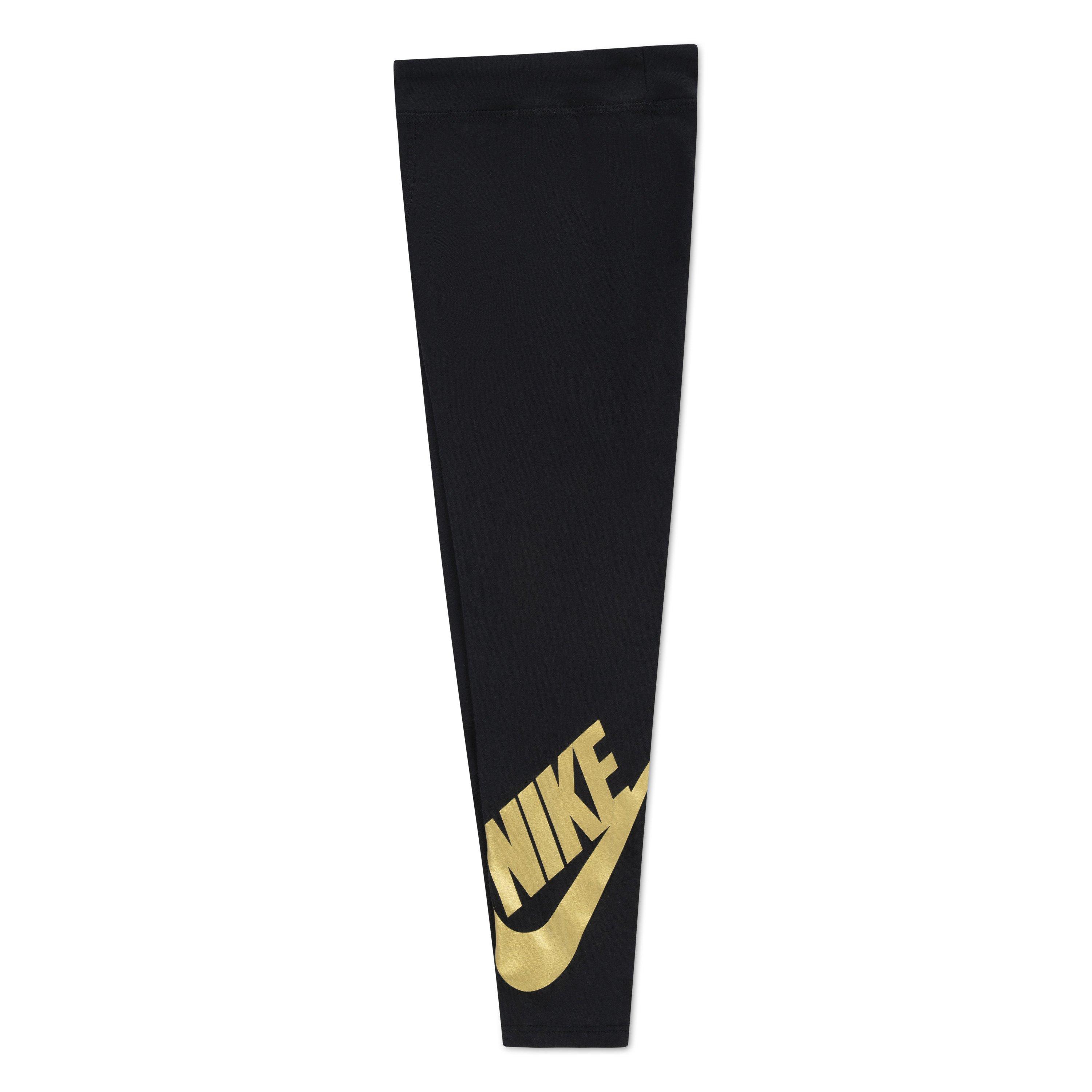 Sort/Guld - Nike - Club HR Legging In62 - 3
