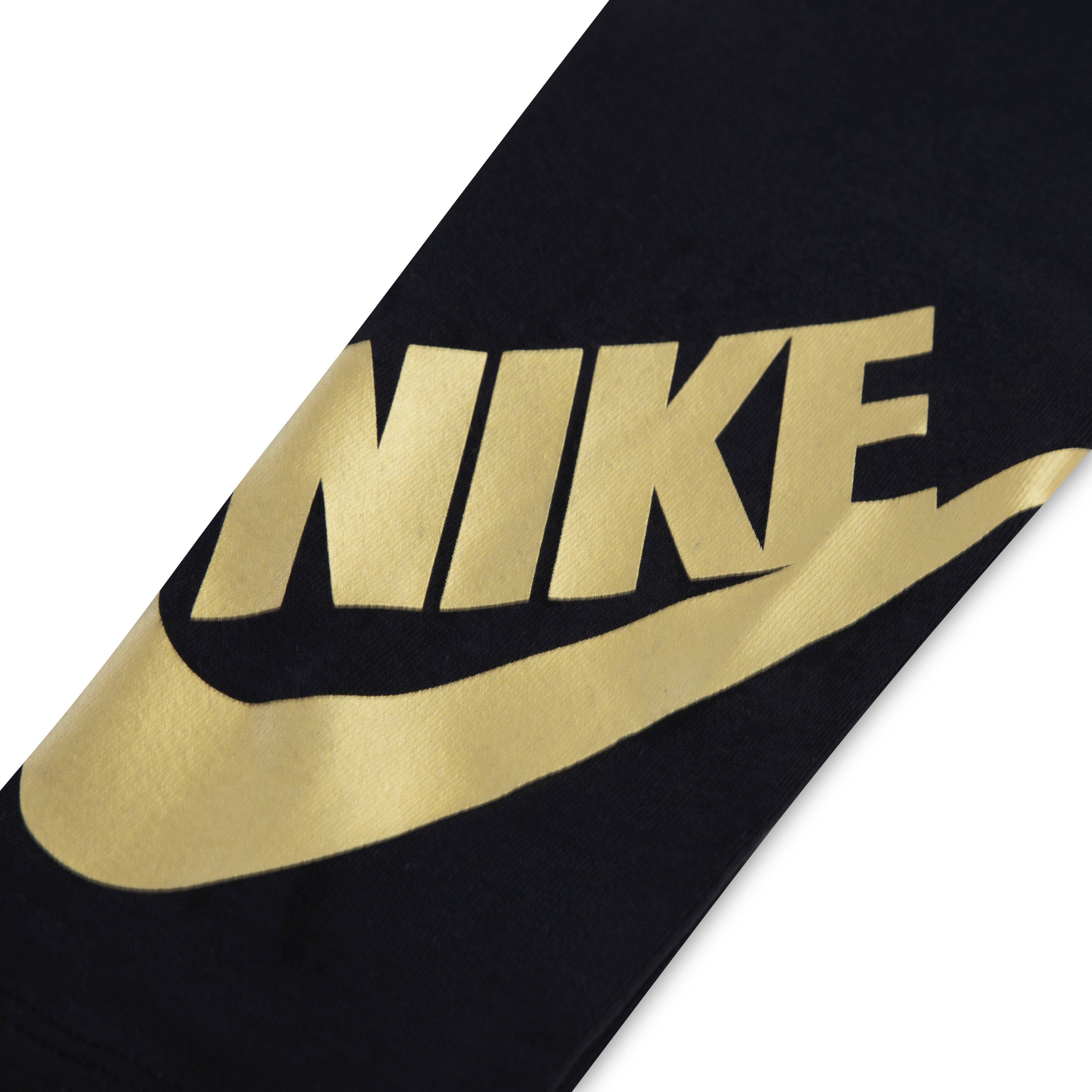 Sort/Guld - Nike - Club HR Legging In62 - 4