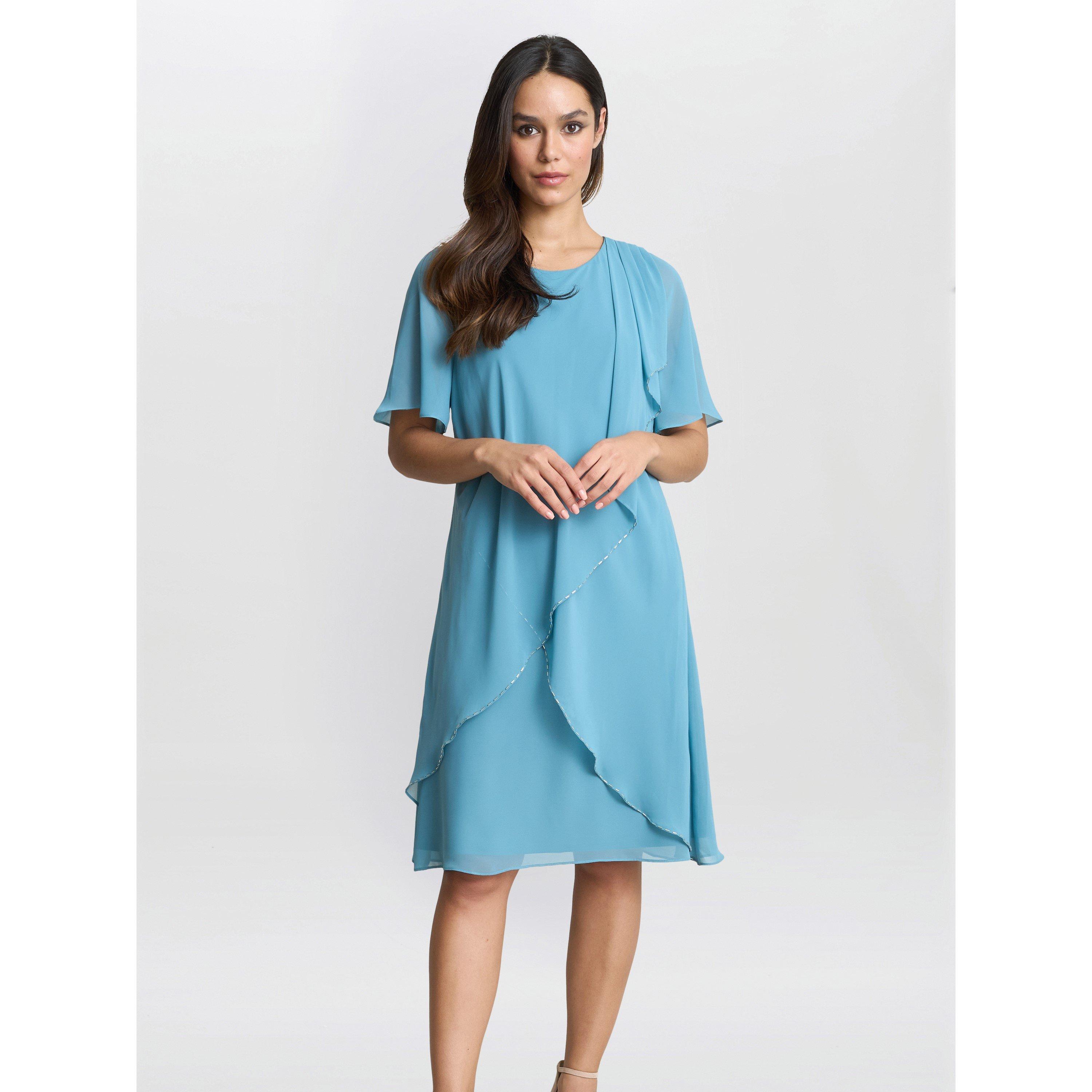 Sea Mist - Gina Bacconi - Hallie Blue Floral Tier Dress - 1