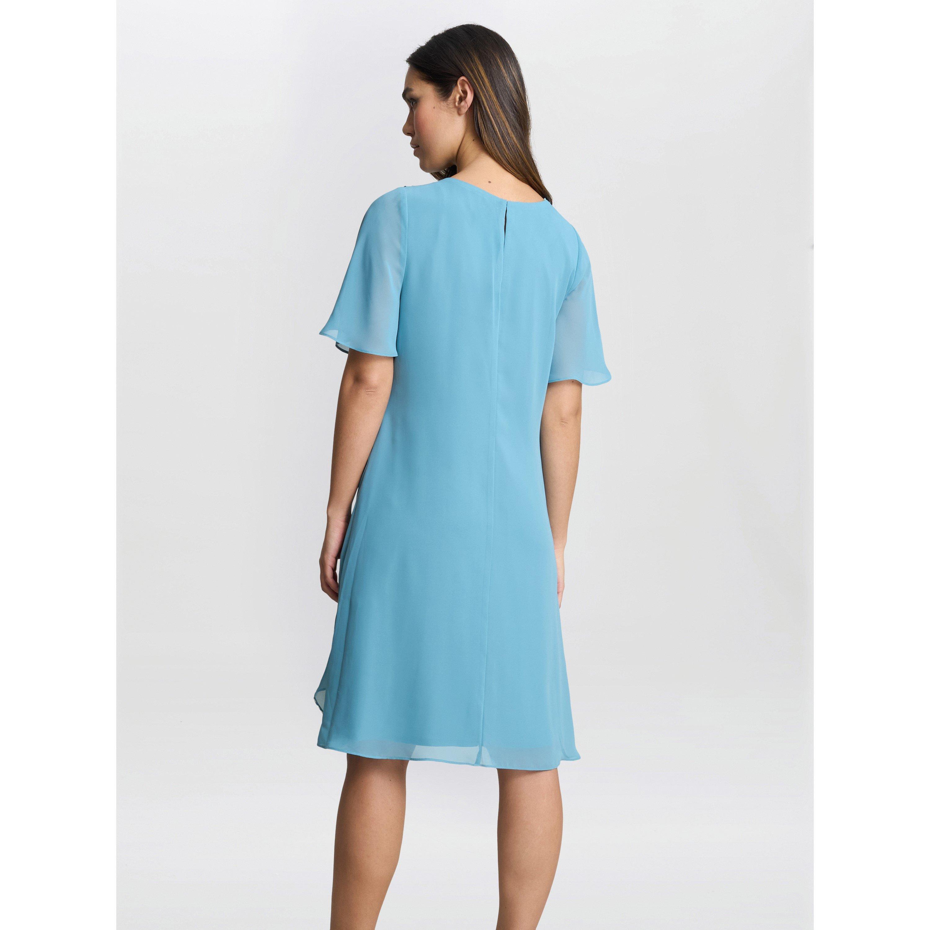 Sea Mist - Gina Bacconi - Hallie Blue Floral Tier Dress - 2