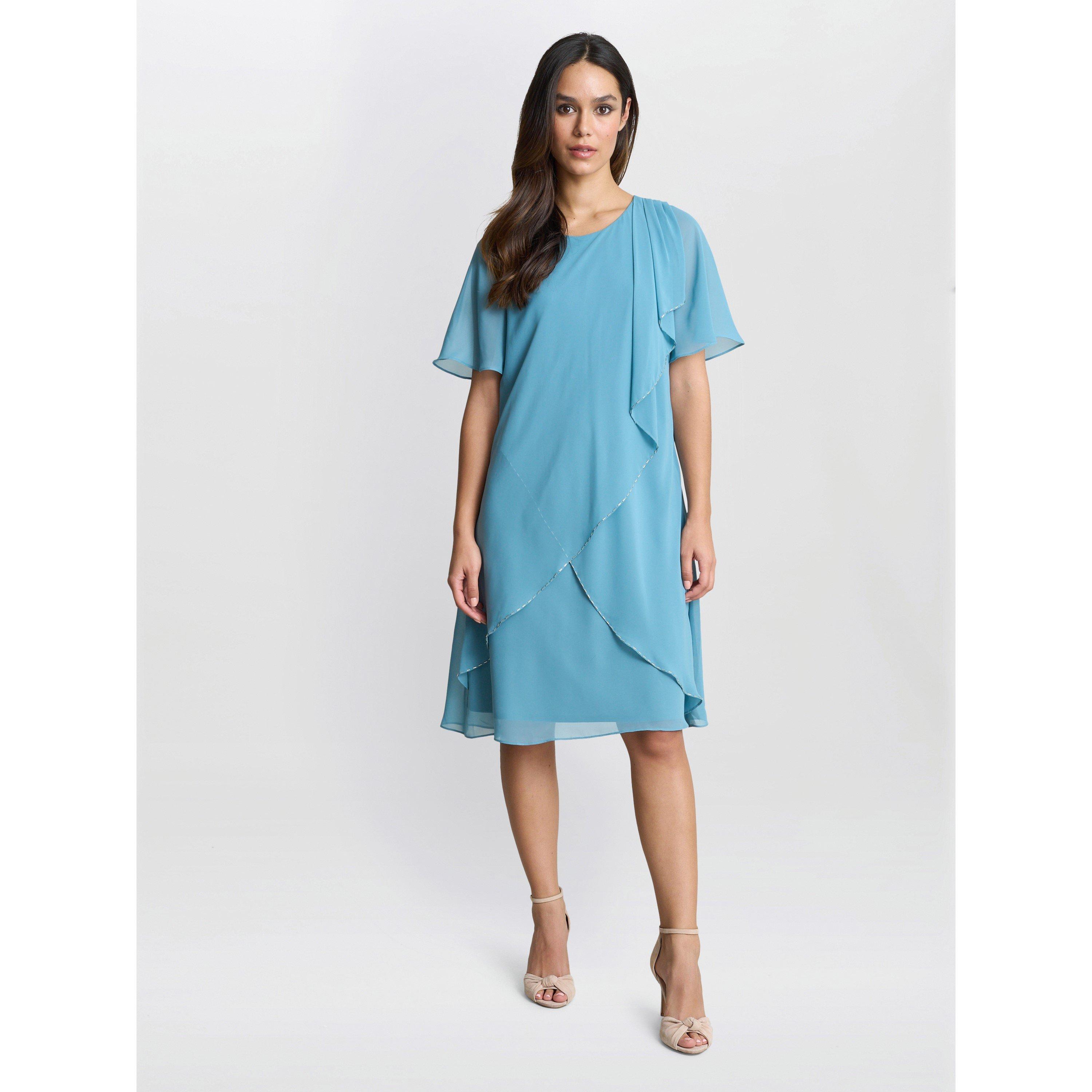 Sea Mist - Gina Bacconi - Hallie Blue Floral Tier Dress - 3