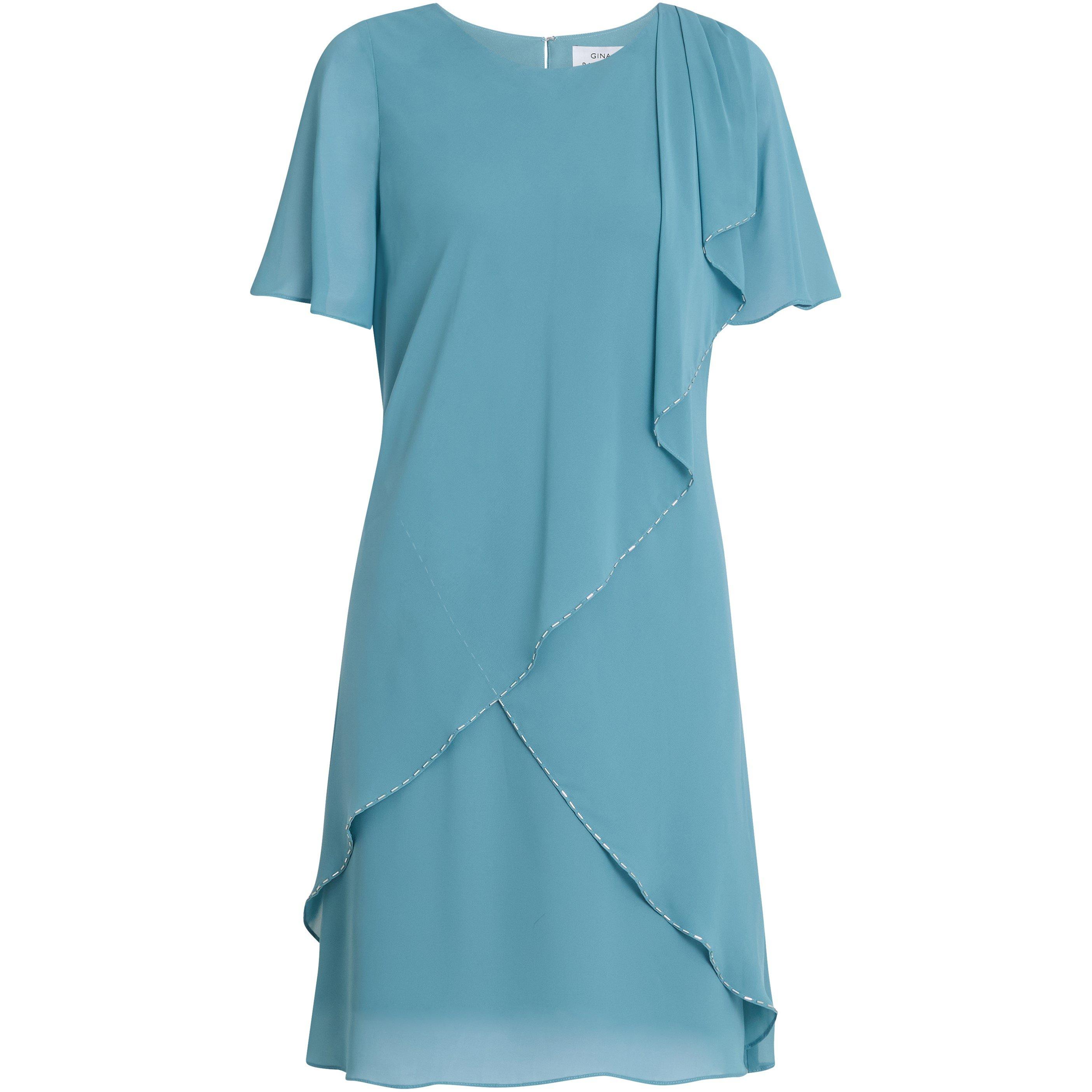 Sea Mist - Gina Bacconi - Hallie Blue Floral Tier Dress - 4