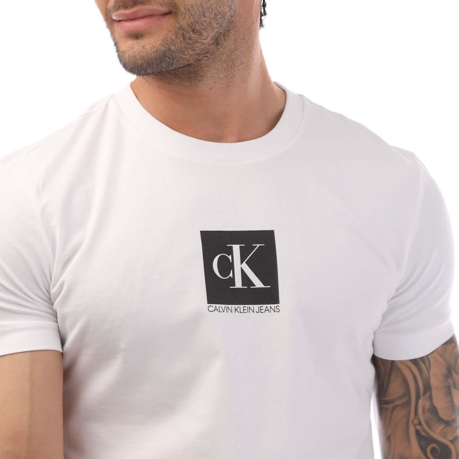 White - Calvin Klein - Slim Organic Cotton Logo T-Shirt - 2