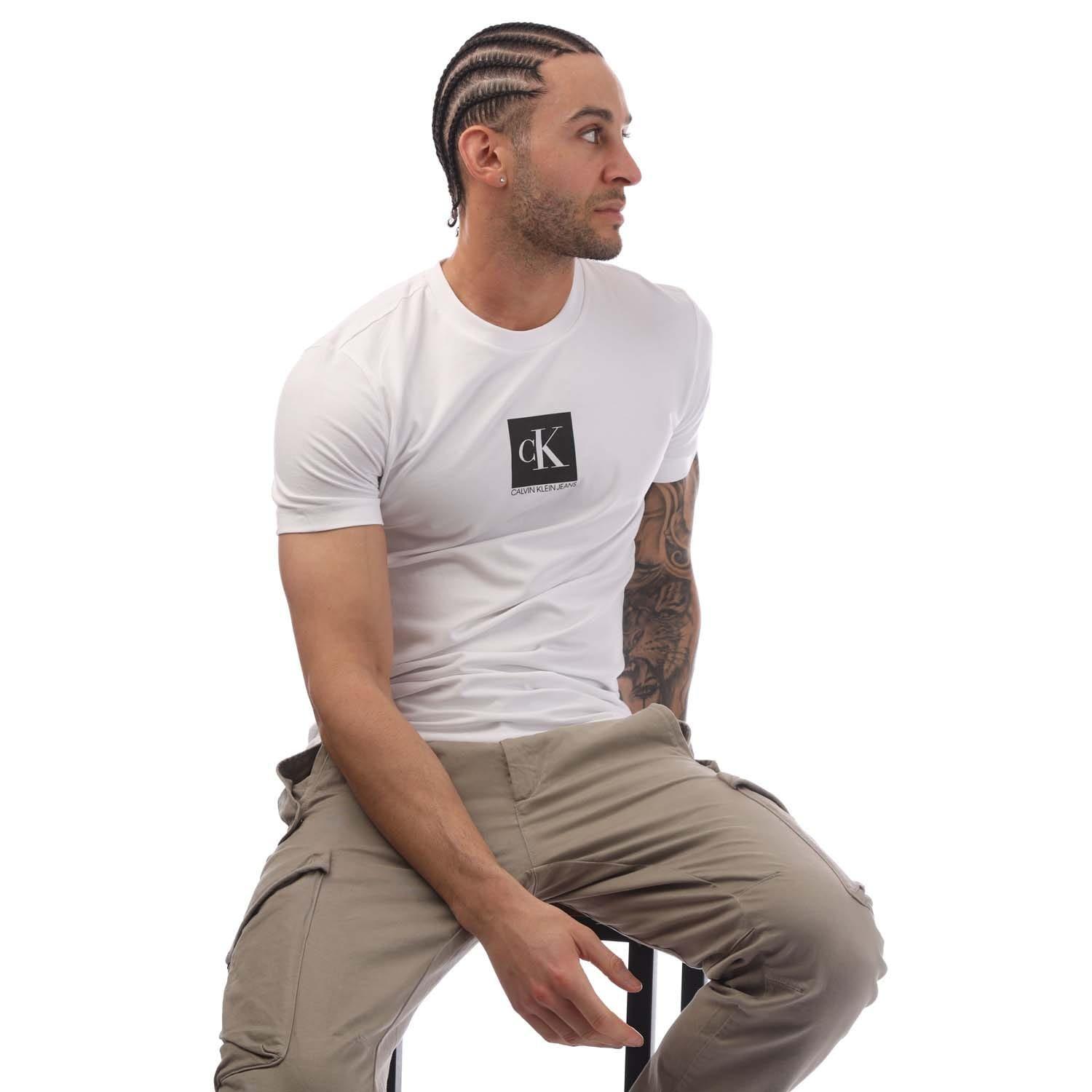 White - Calvin Klein - Slim Organic Cotton Logo T-Shirt - 4