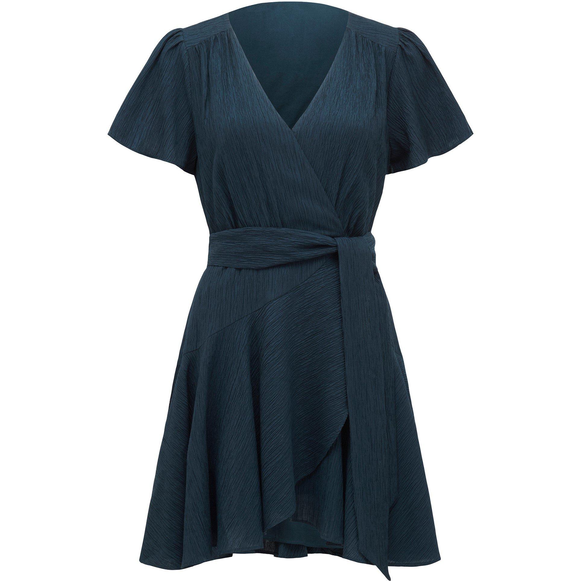 New Navy - Forever New - Chrissie Flutter Sleeves Mini Dress - 1