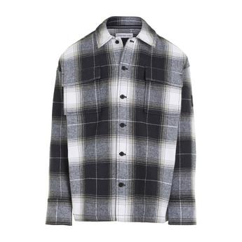 Maison Margiela sheer ruched T-shirt CHECKED FLANNEL OVERSHIRT