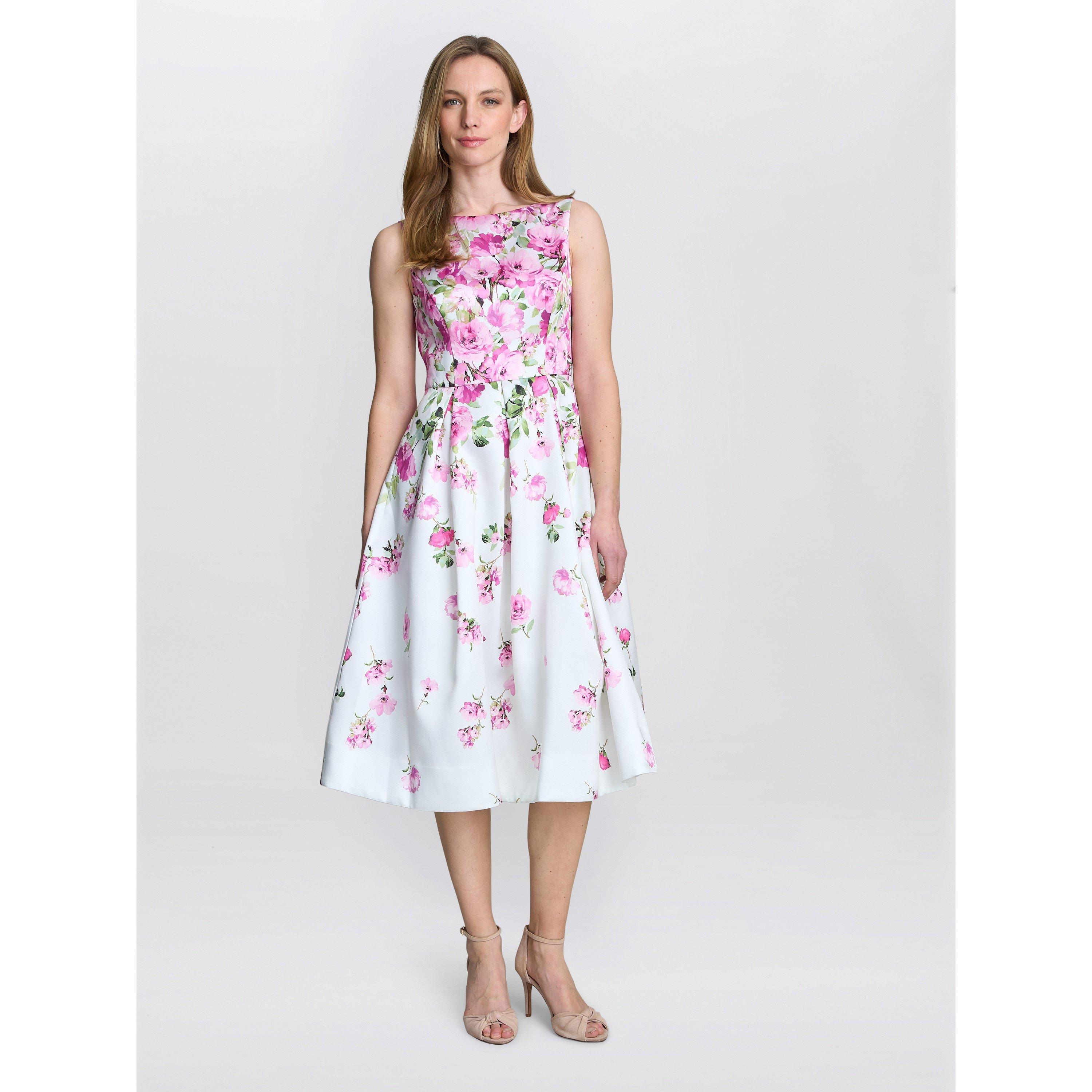 Multi - Gina Bacconi - Women's Sophia Floral Midi A-Line Dress - 1